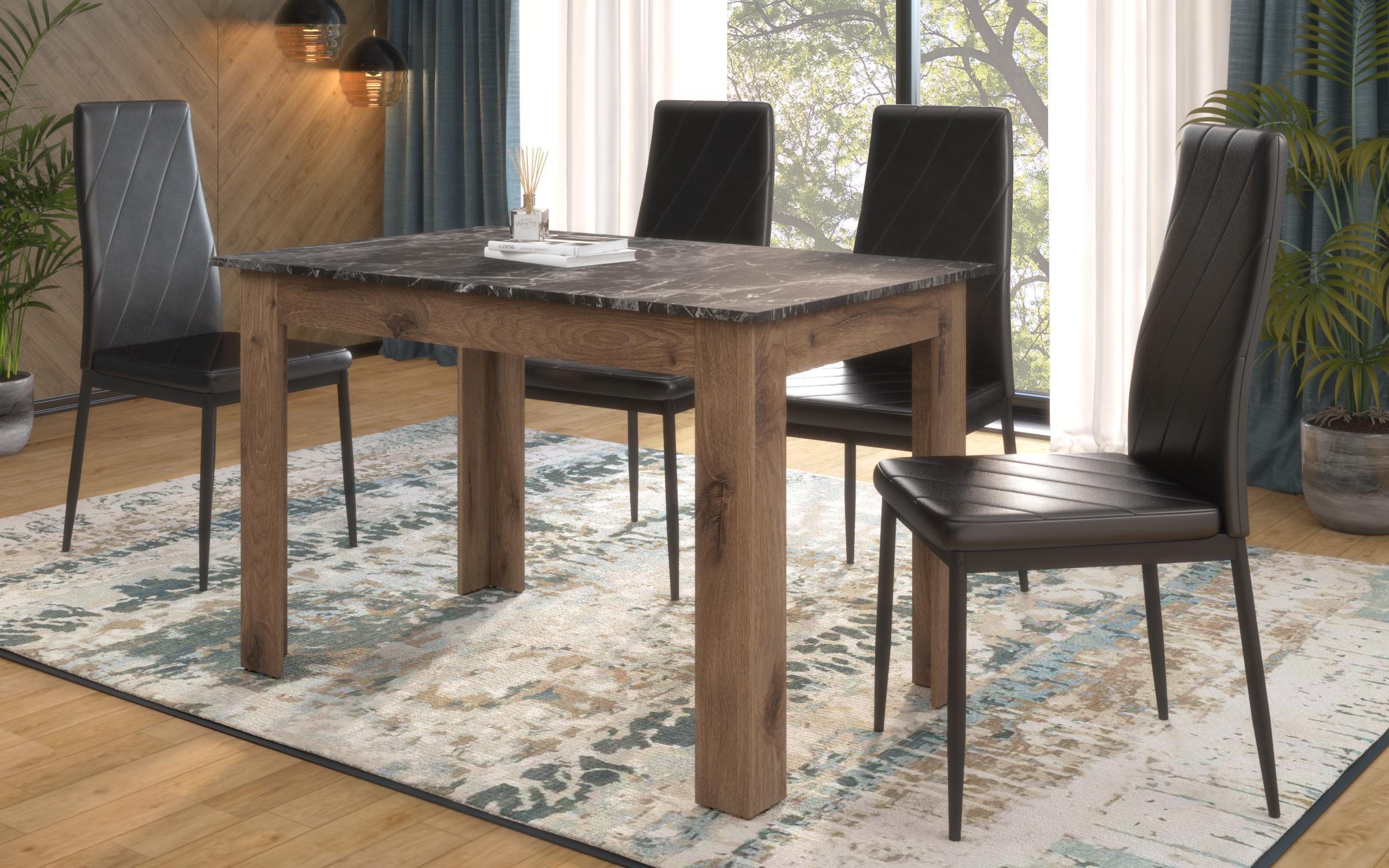 Set de bucatarie Cacao S, negru lucios + stejar evoc + piele wenge  3