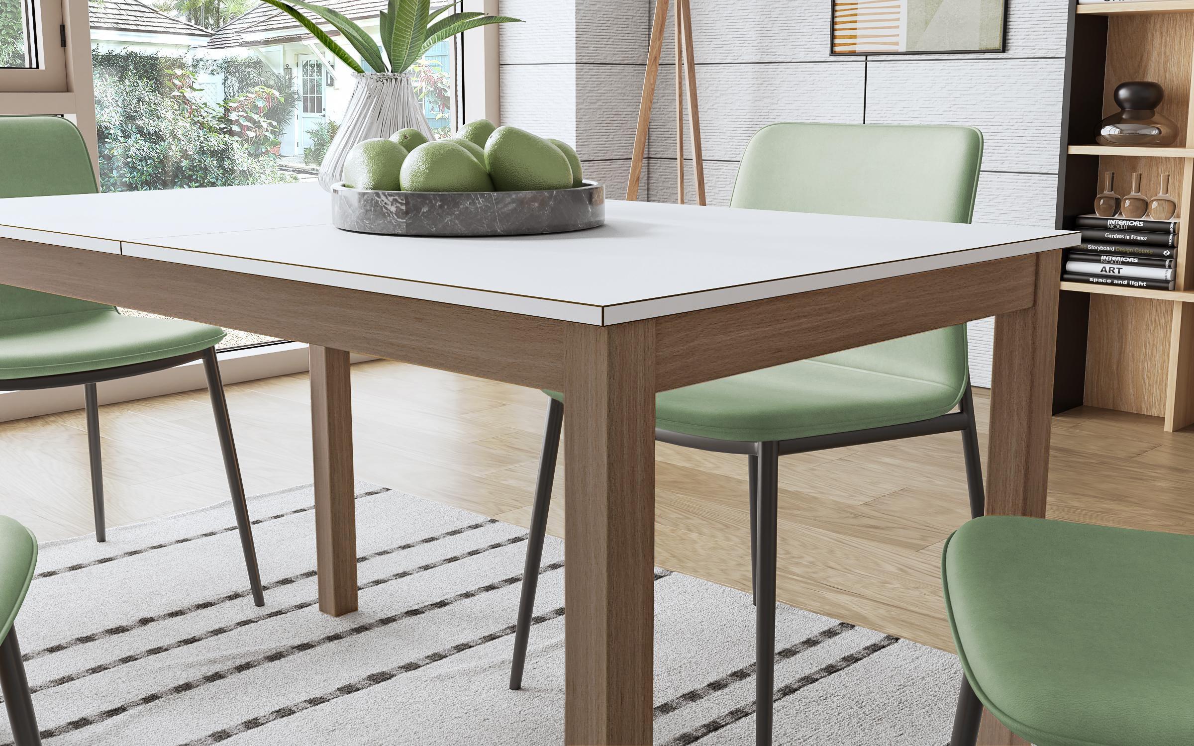 Masa dining /extensibila/ Atika, alb + fag  3