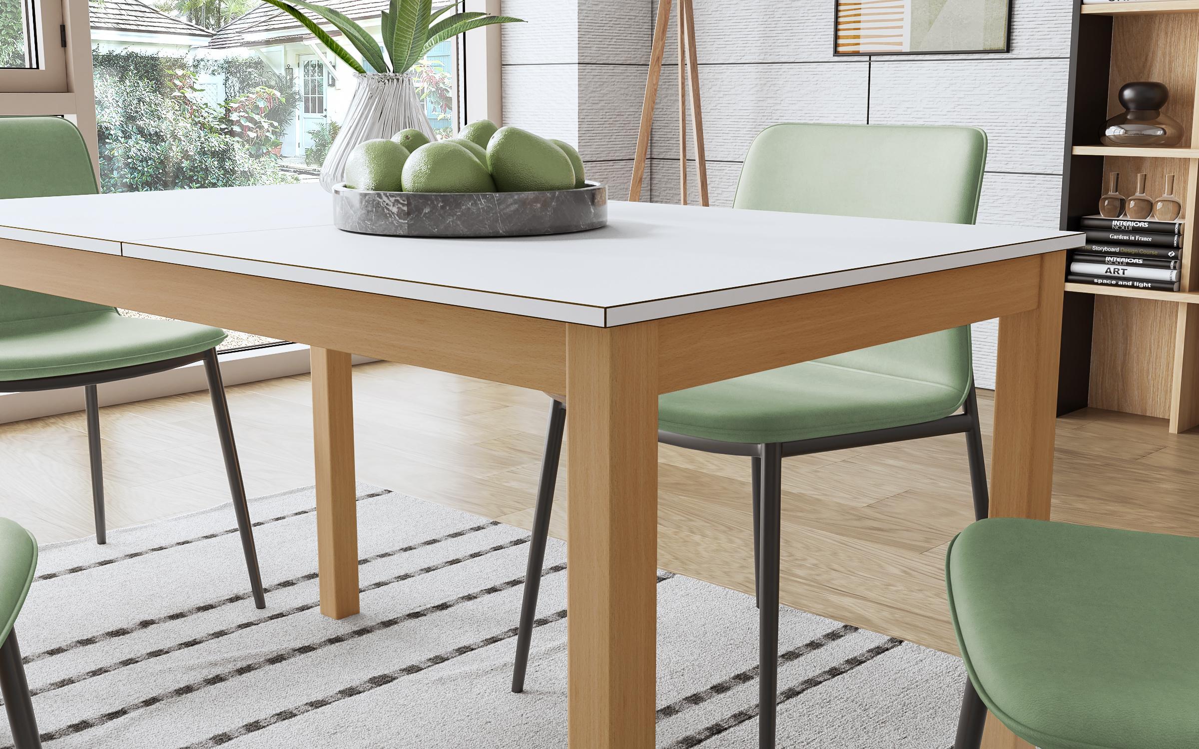 Masa dining Atika /extensibila/, alb + fag  2
