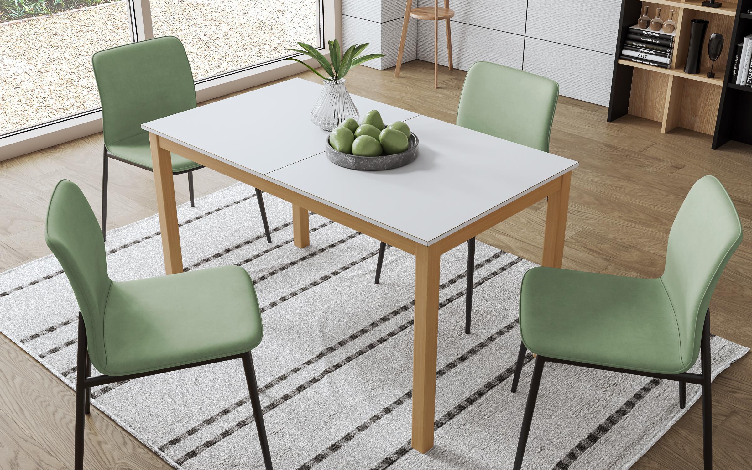 Masa dining Atika /extensibila/, alb + fag  3