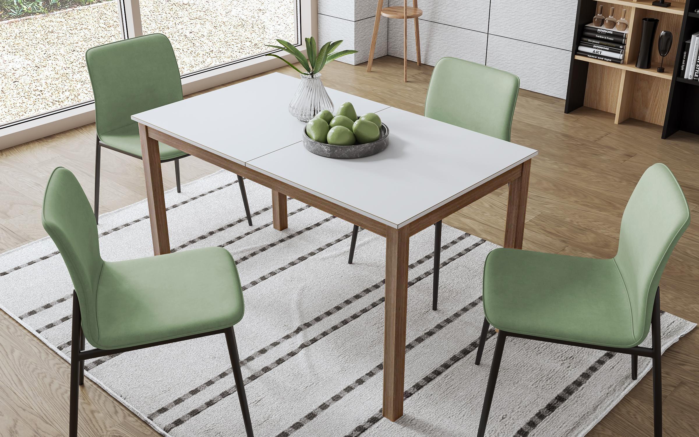 Masa dining /extensibila/ Atika, alb + fag  4