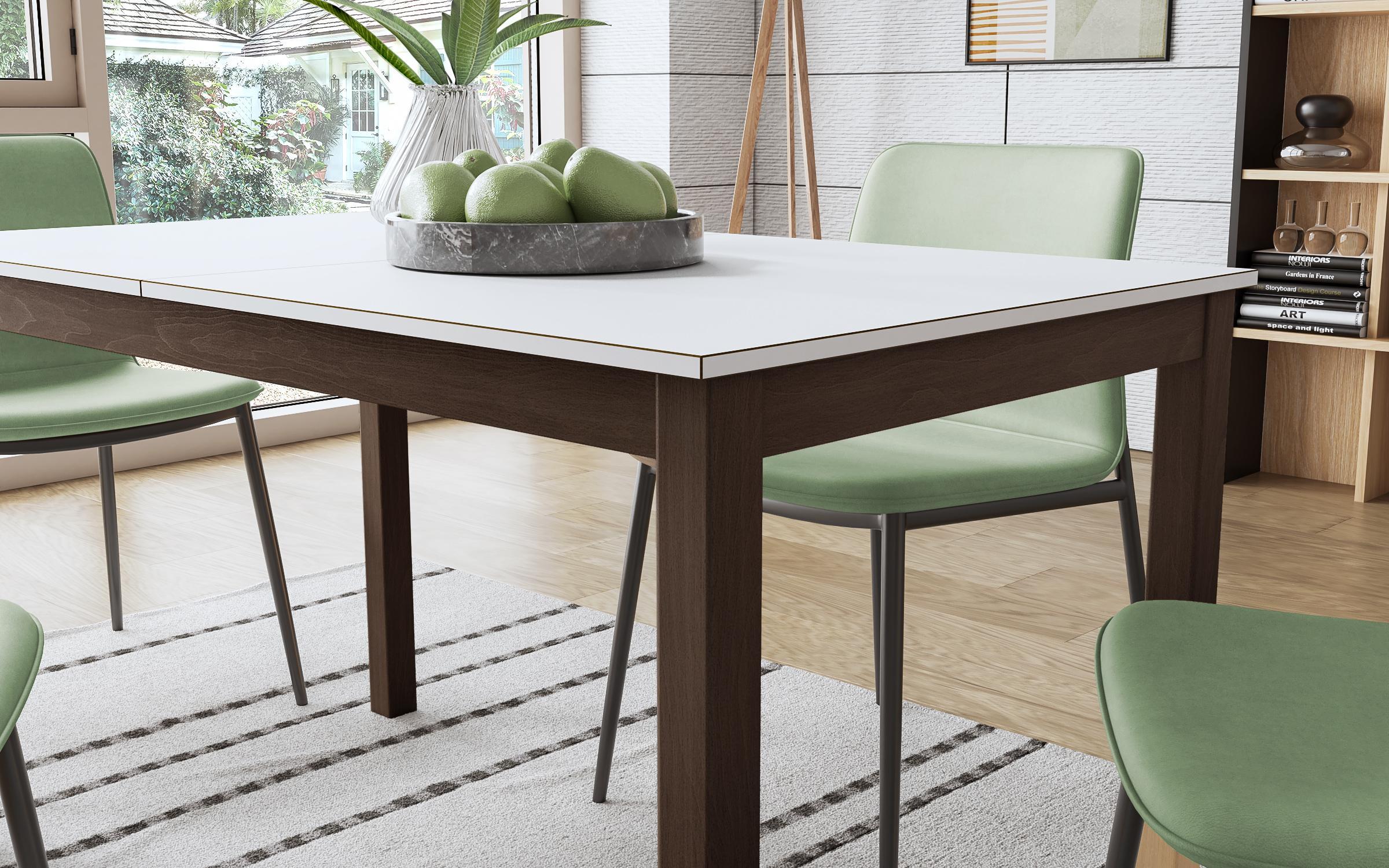 Masa dining Atika /extensibila/, alb + nuc  3