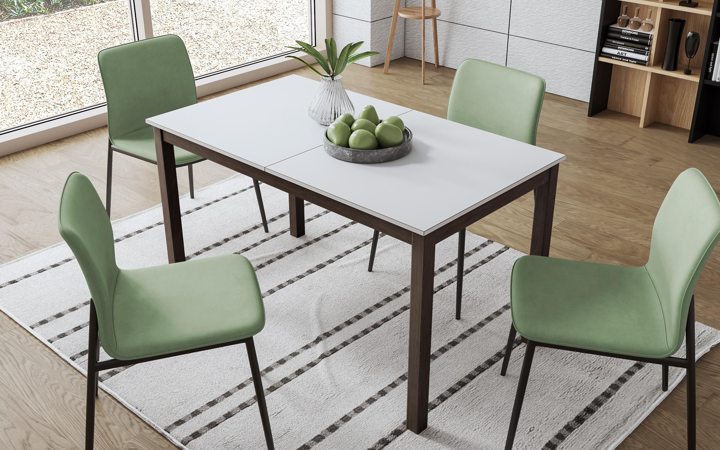 Masa dining Atika /extensibila/, alb + nuc  2