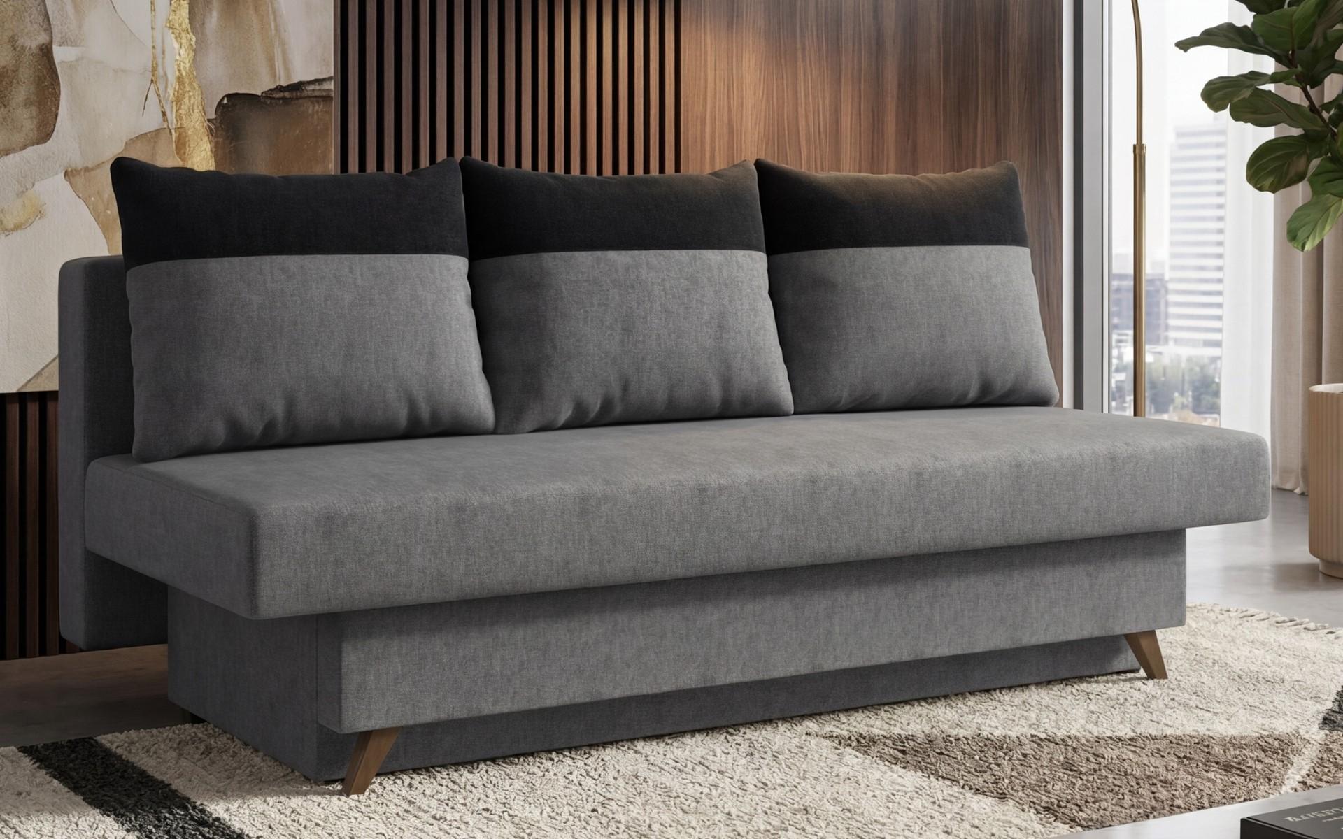 Canapea extensibila Marty, gri inchis + negru  3