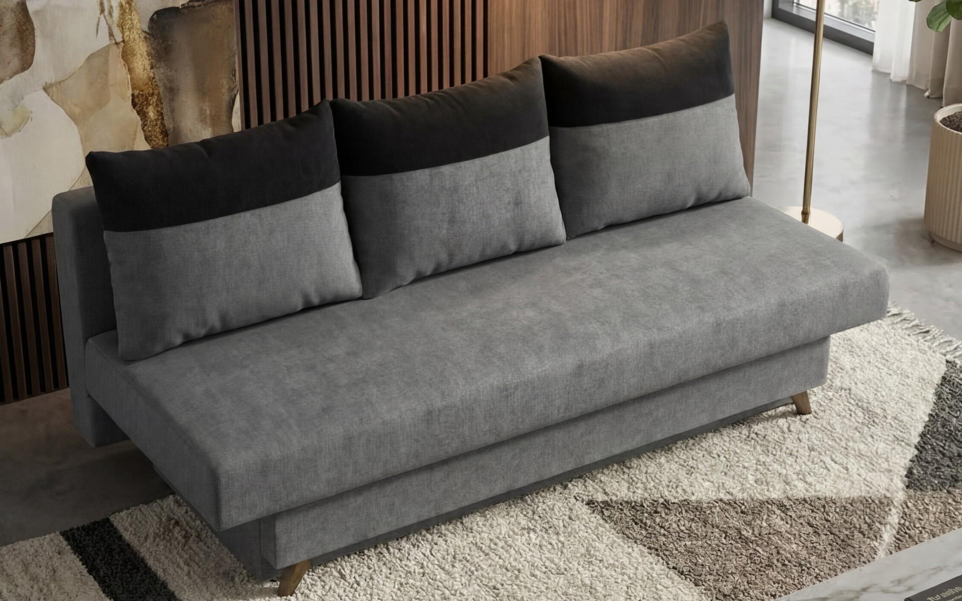 Canapea extensibila Marty, gri inchis + negru  4