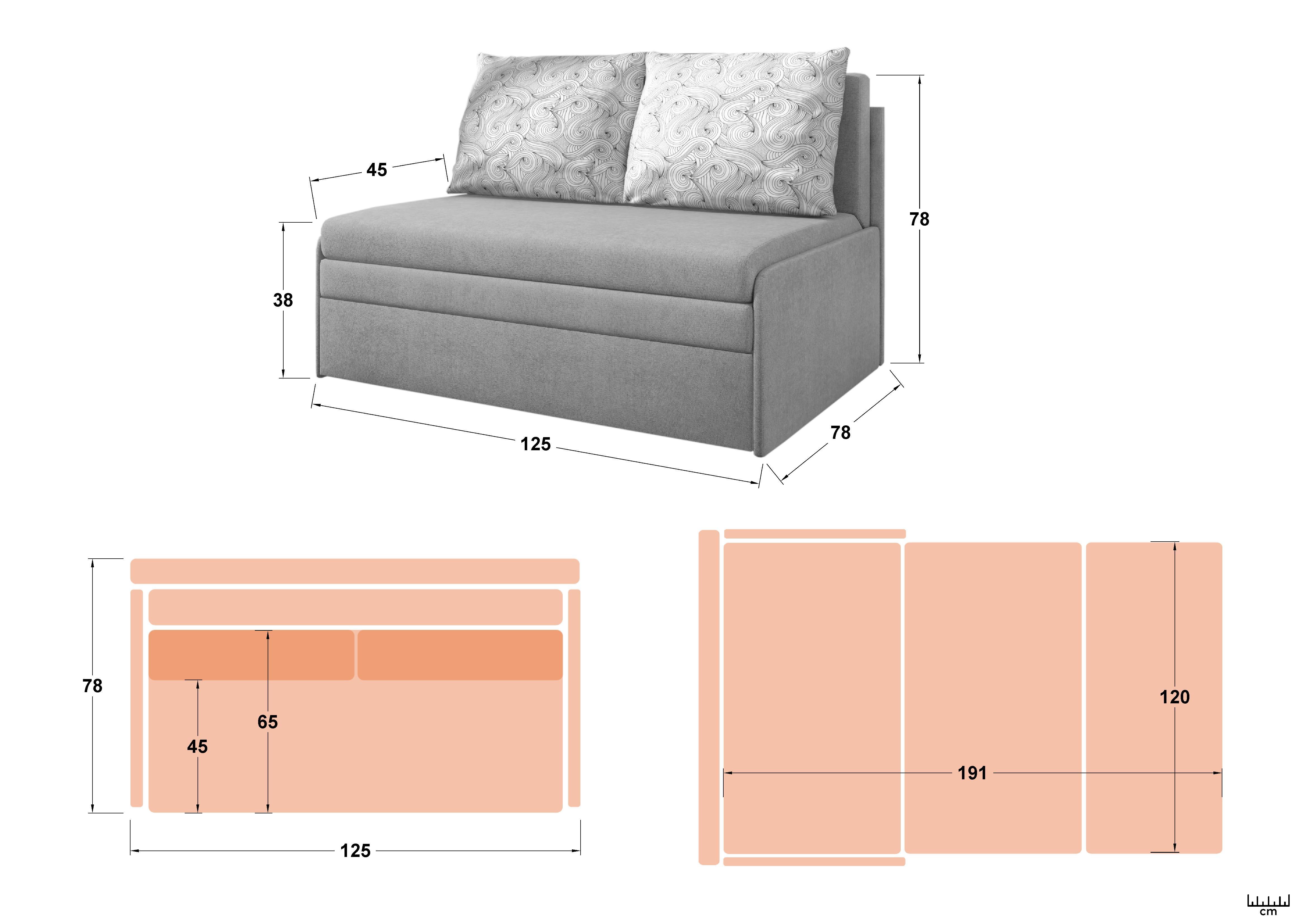 Canapea extensibila Mauwi, negru  2