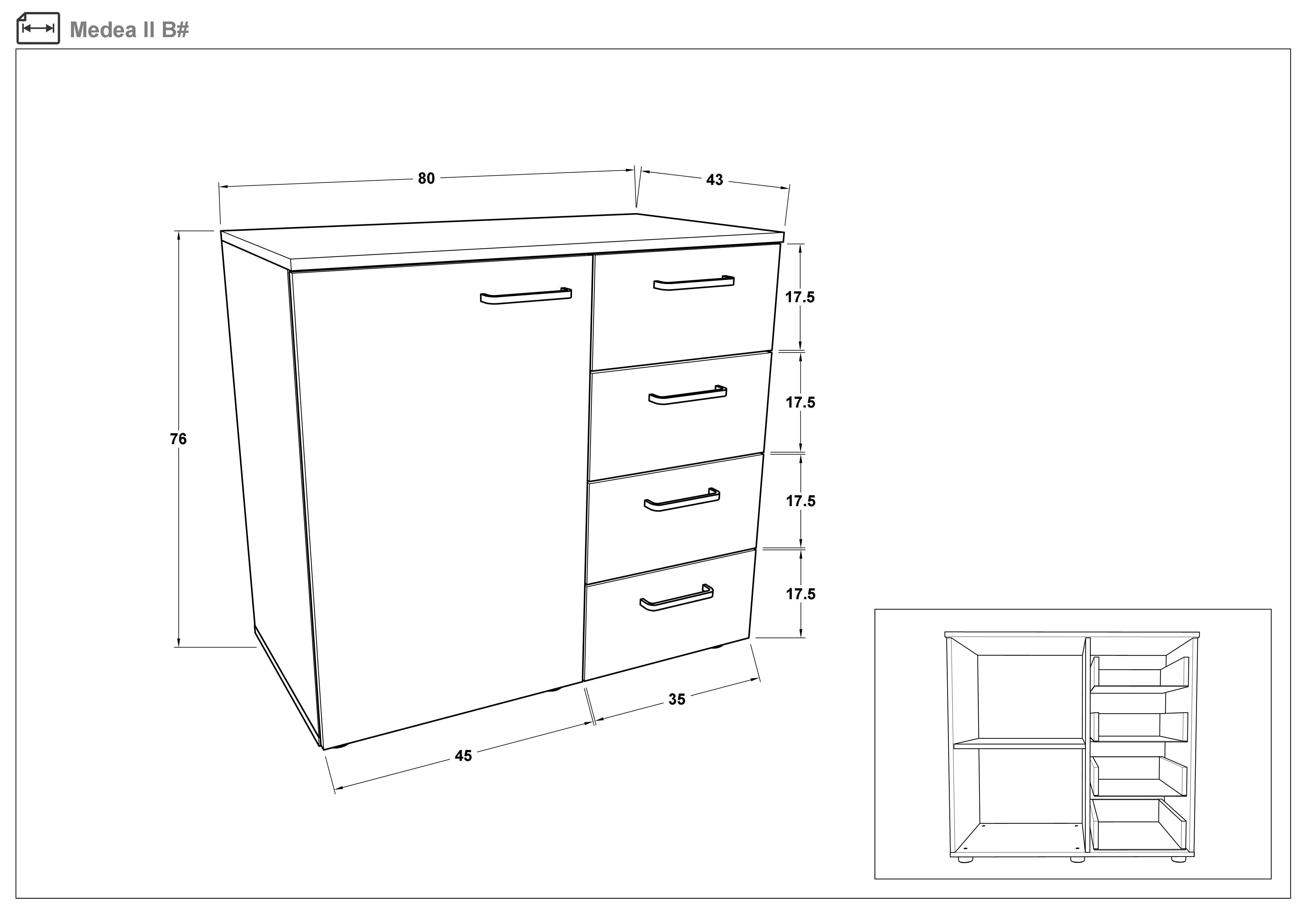 Comoda Medeea, wenge + stejar sonoma  2