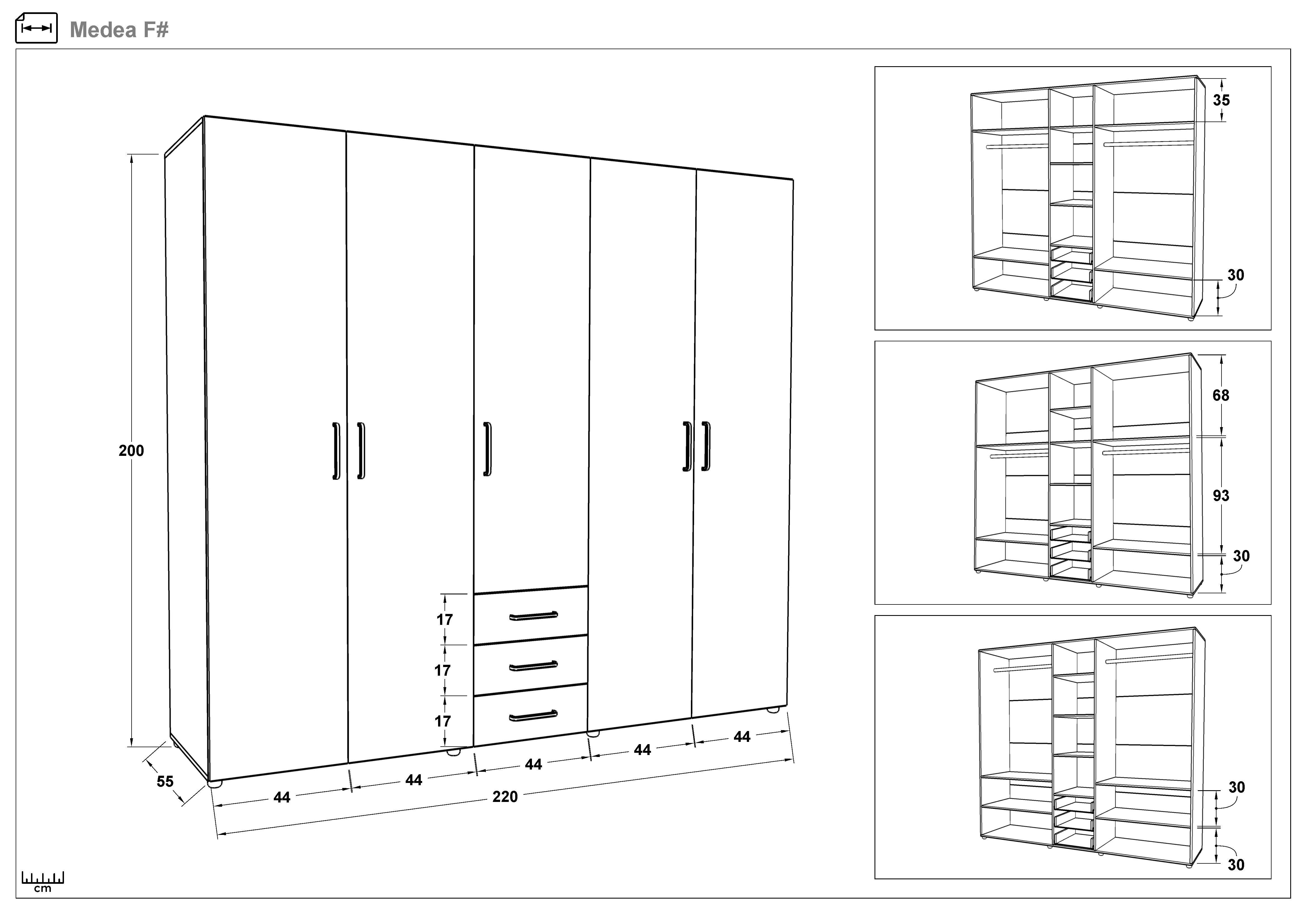 Dulap Medeea, alb lucios  2