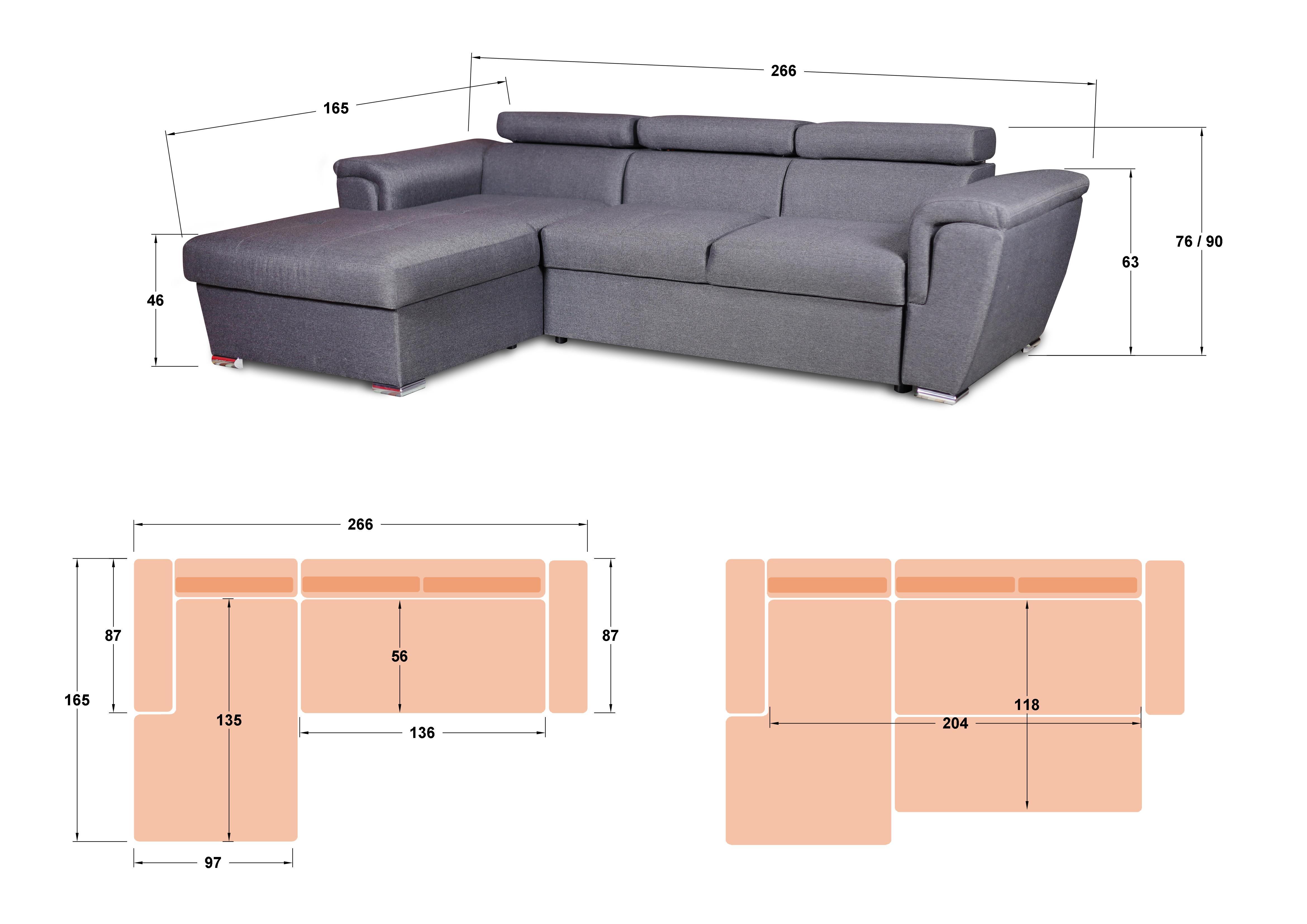 Coltar pentru living Medison Relax, bej  2