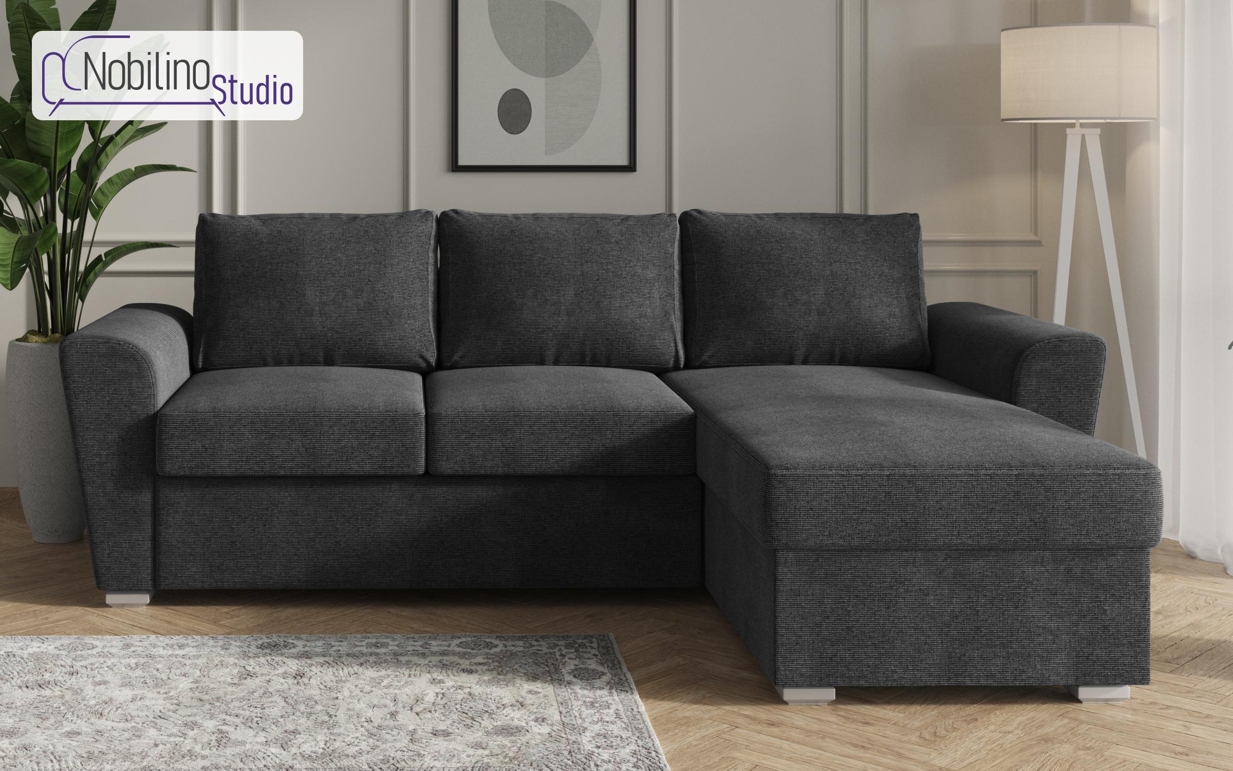 Раскладной угловой диван Микеланджело Ультра, темно-серый  1