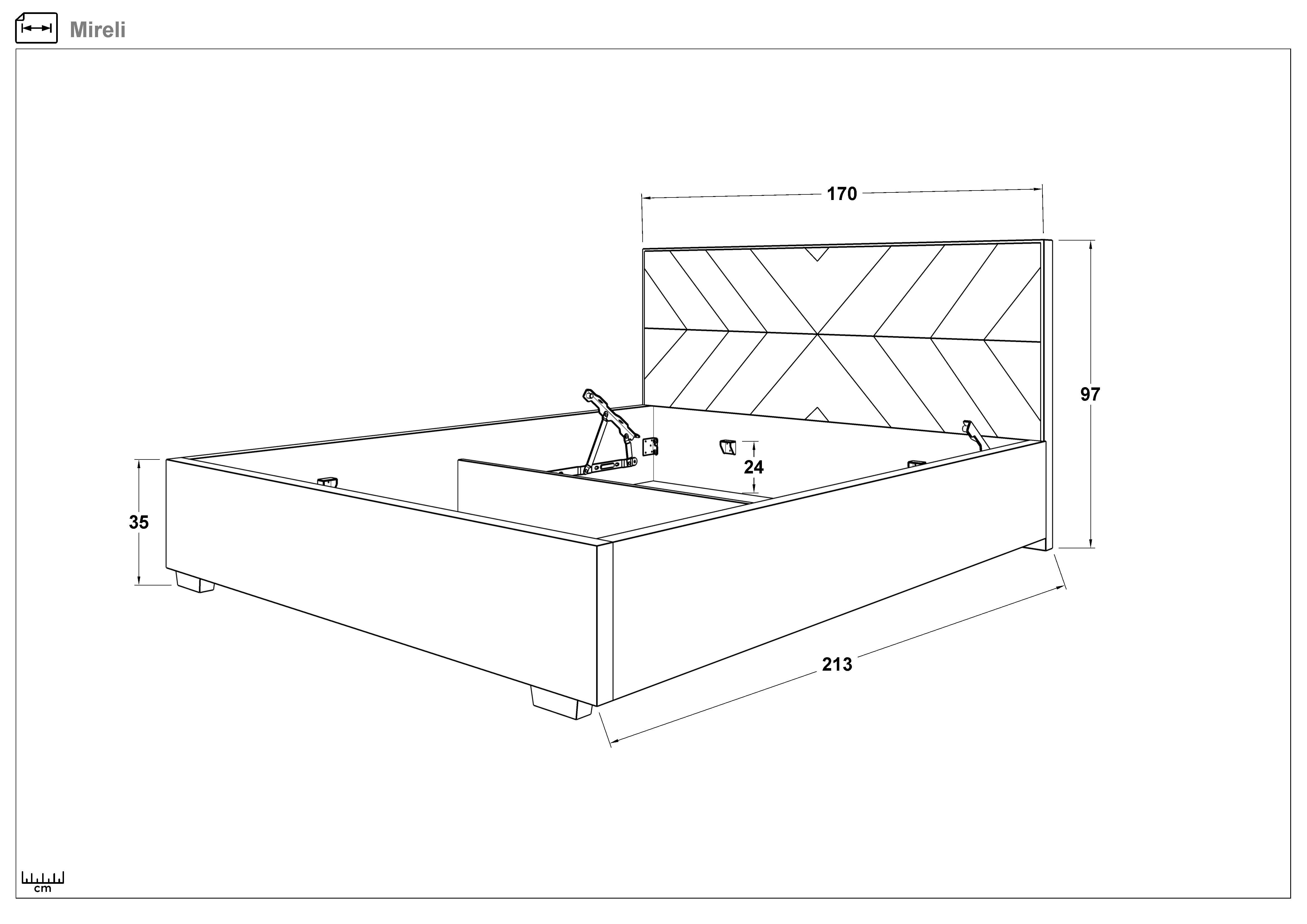 Двуспальная кровать с мягкой обивкой под матрас 160/200 Мирелли, красный  2