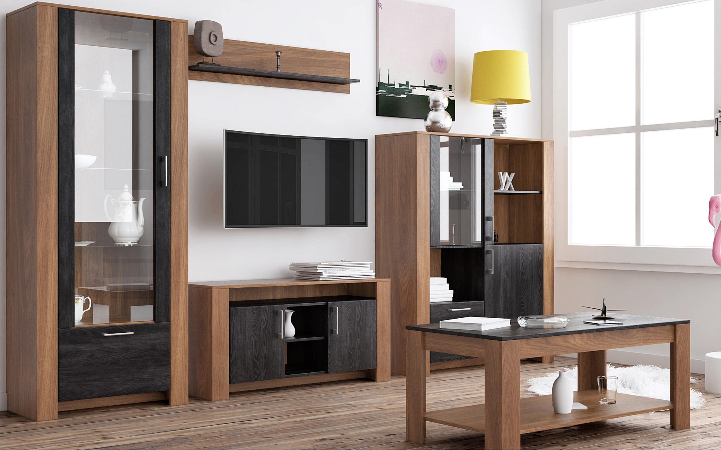 Masuta de cafea Bronx M07, stejar brandy Castello + carbon wood  3