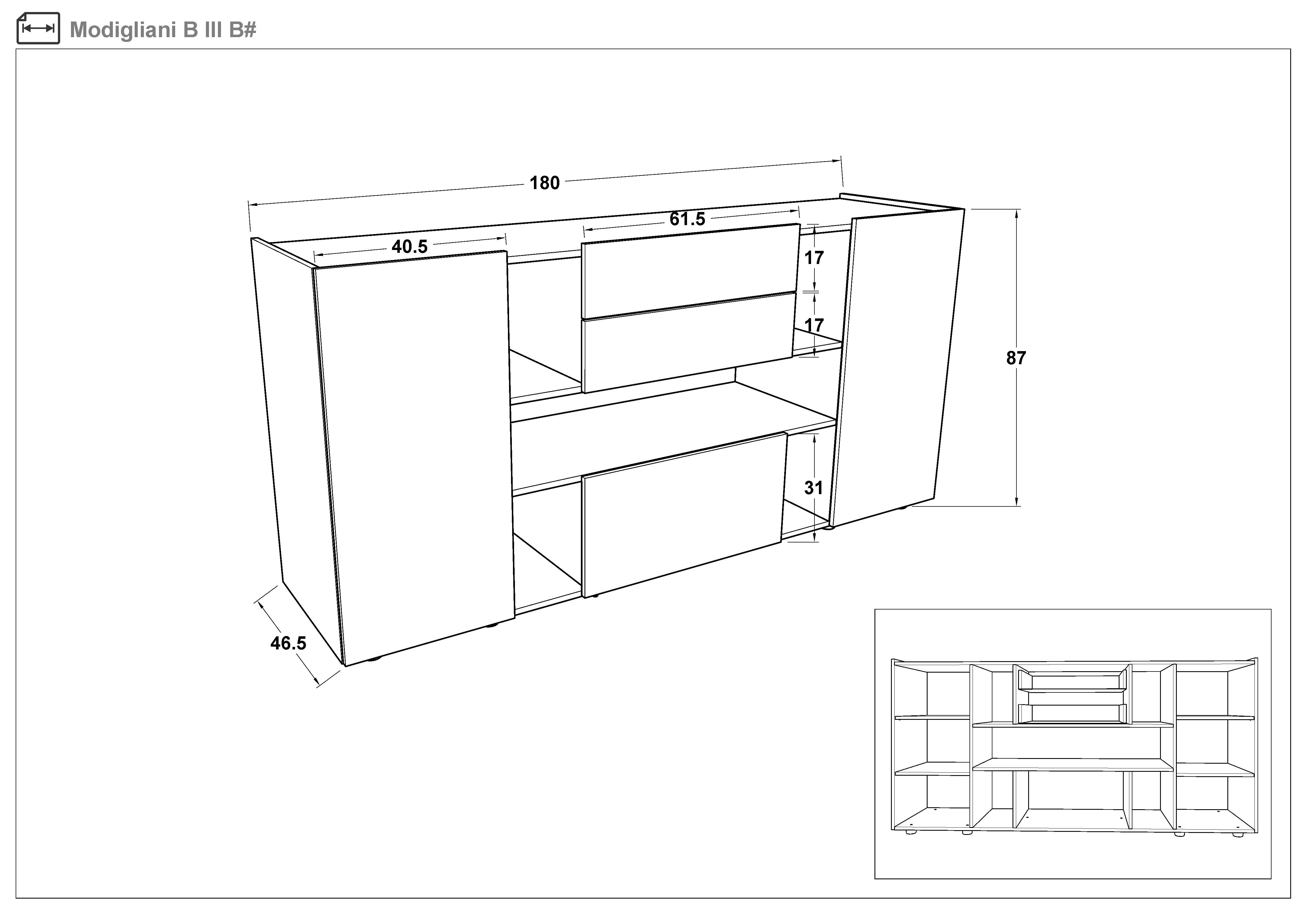 Comoda Modiliani  В, stejar scandinav deschis  2