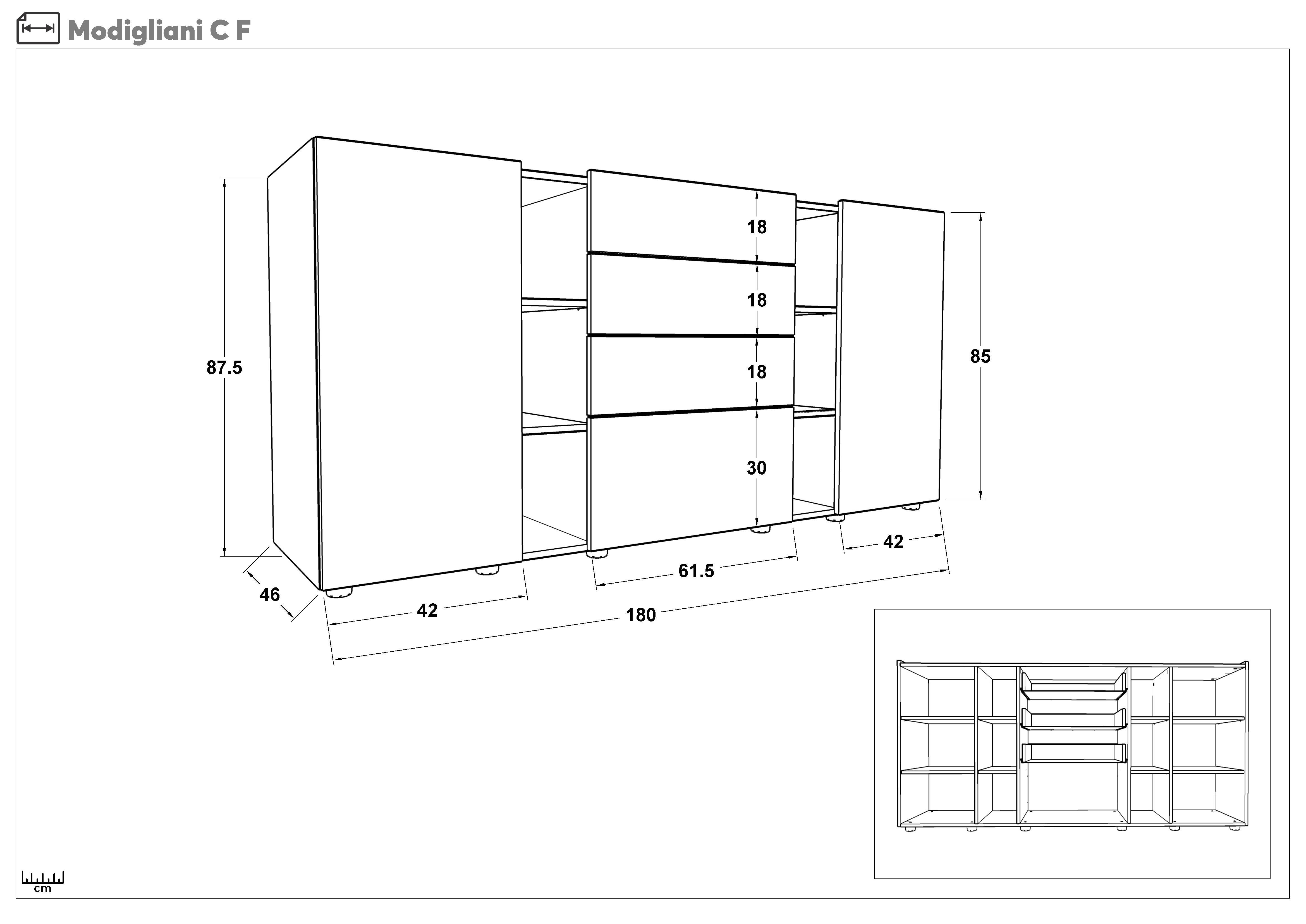 Comoda Modiliani С, Silk + stejar evoc  2