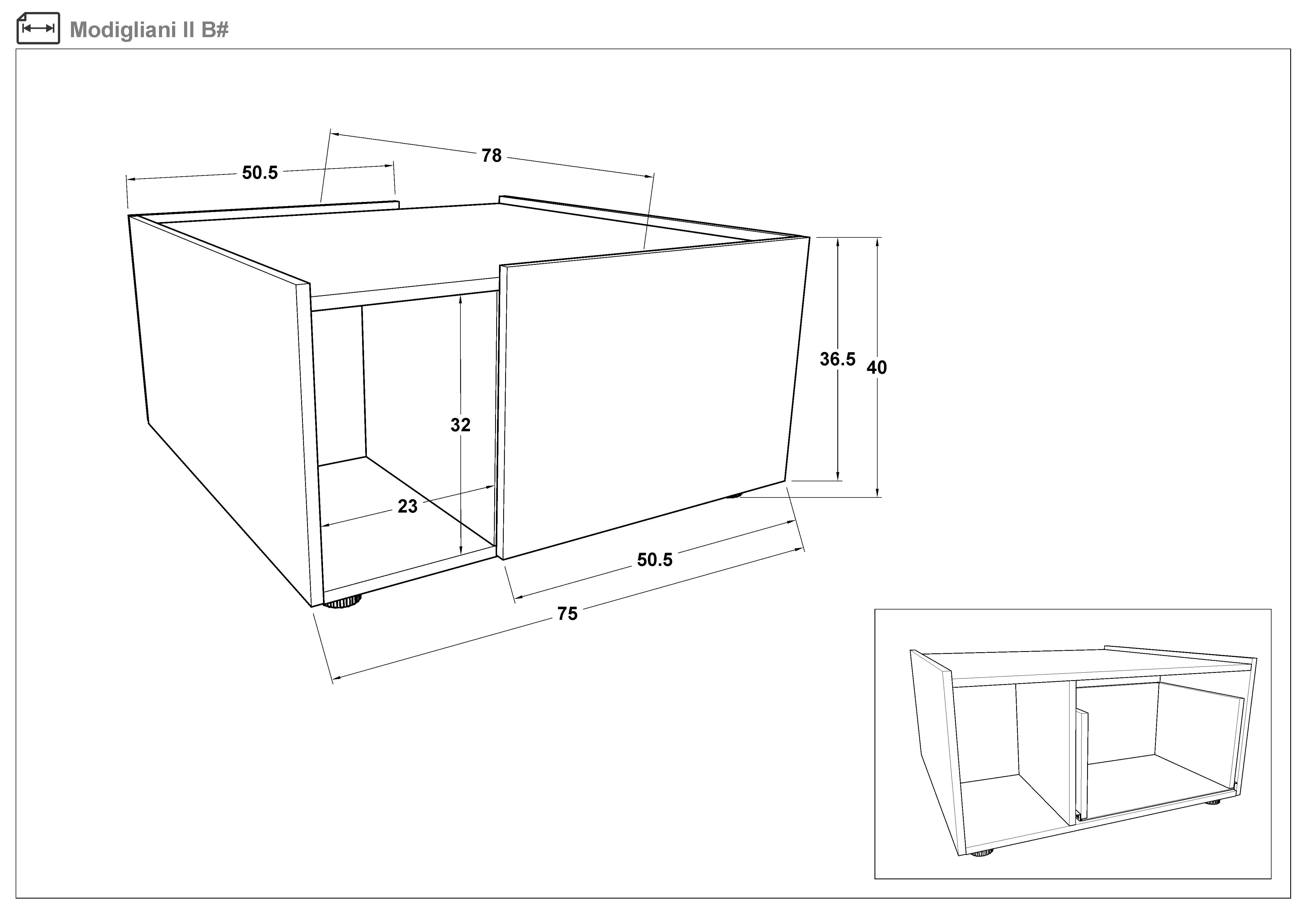 Masuta de cafea Modiliani, Silk + stejar evoc  2
