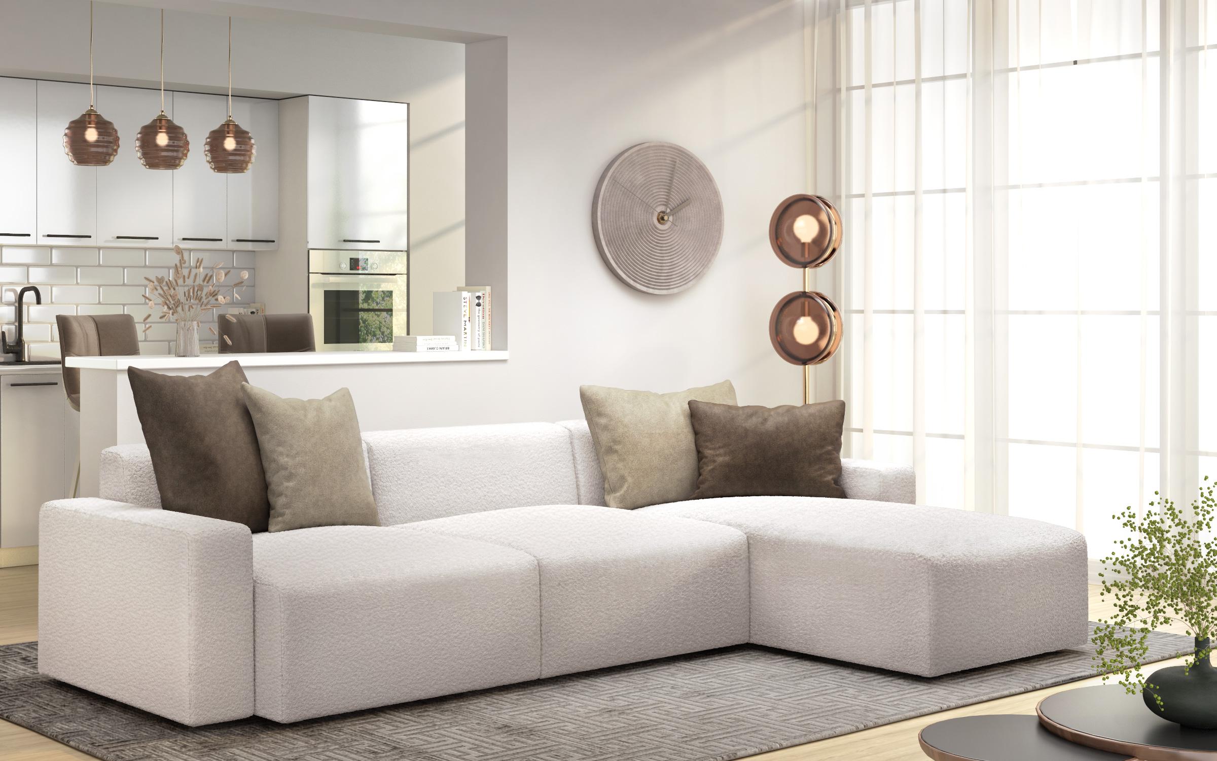 Coltar modular Bredo, alb  4