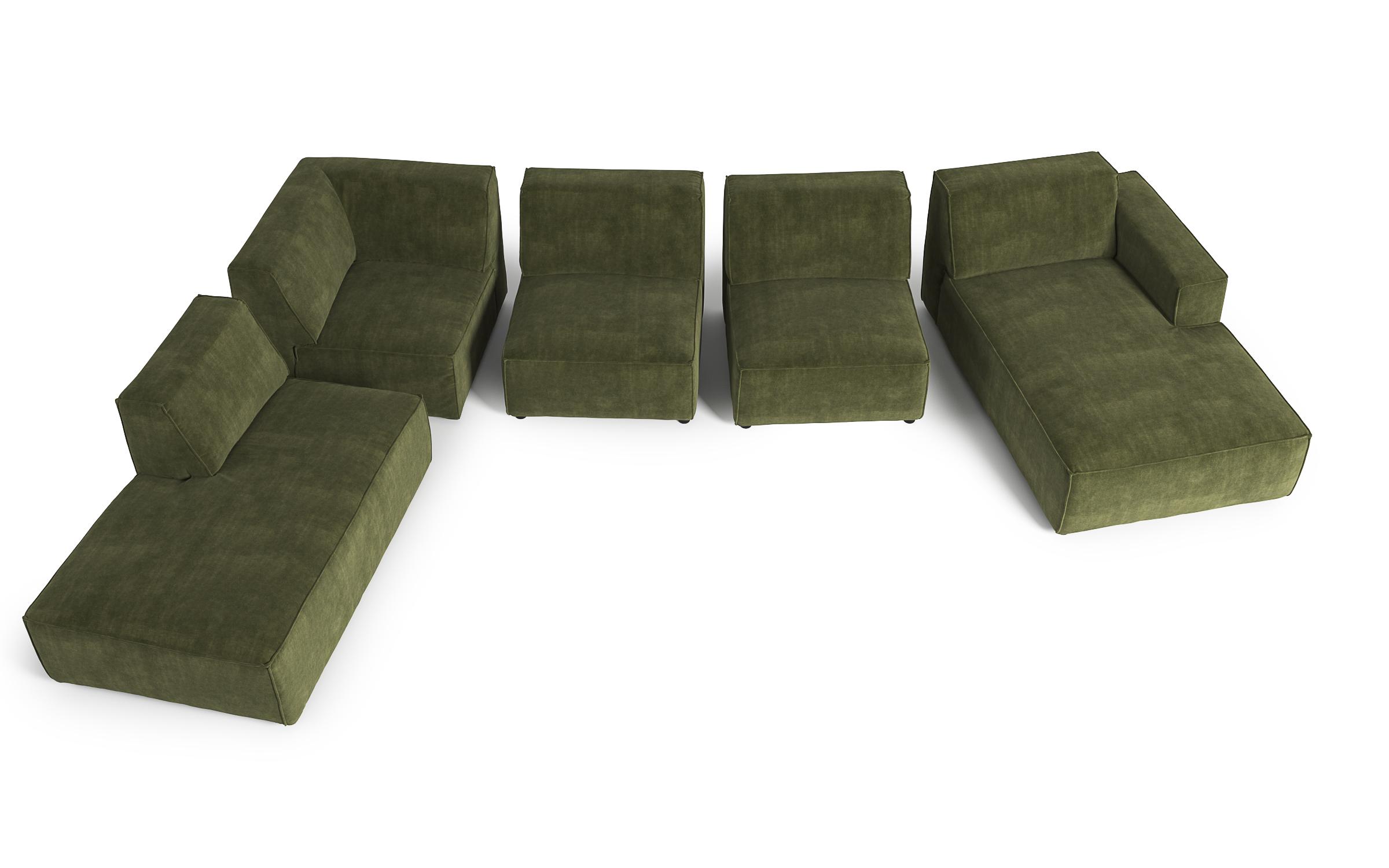 Fotoliu din coltar modular Verso, verde inchis  5