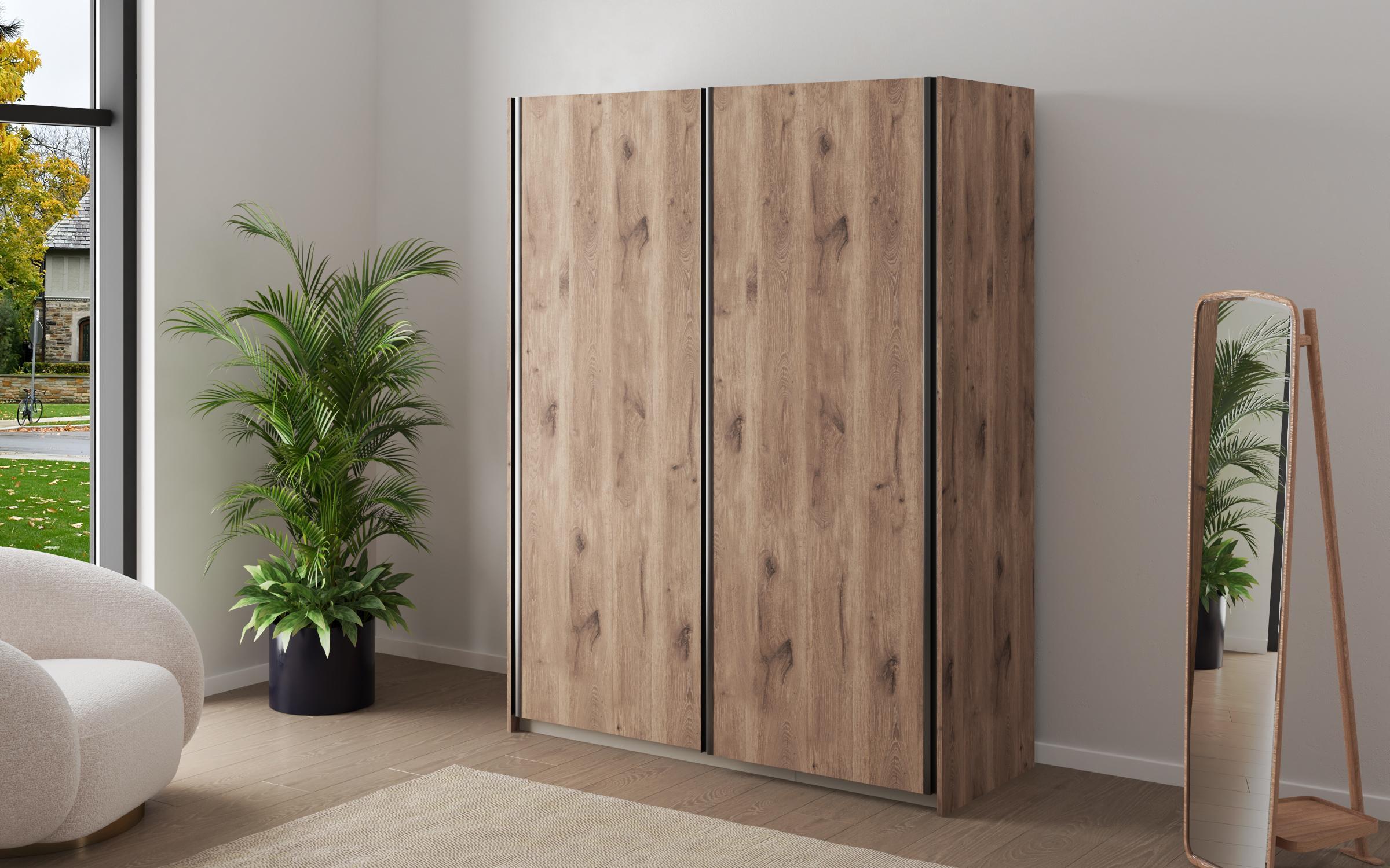 Dulap modular cu usi glisante 150 сm Soho Slide 150, stejar scandinav inchis  1