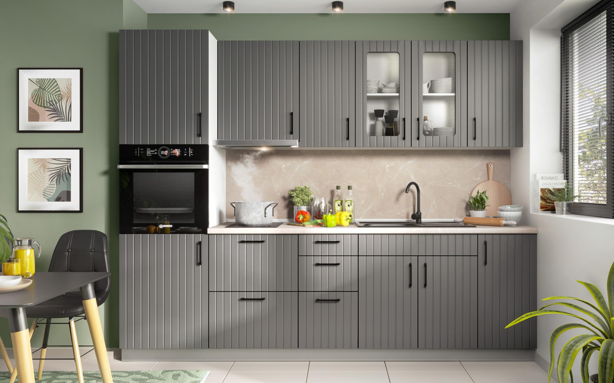 Dulap de bucatarie Ava 25, antracit mat  3