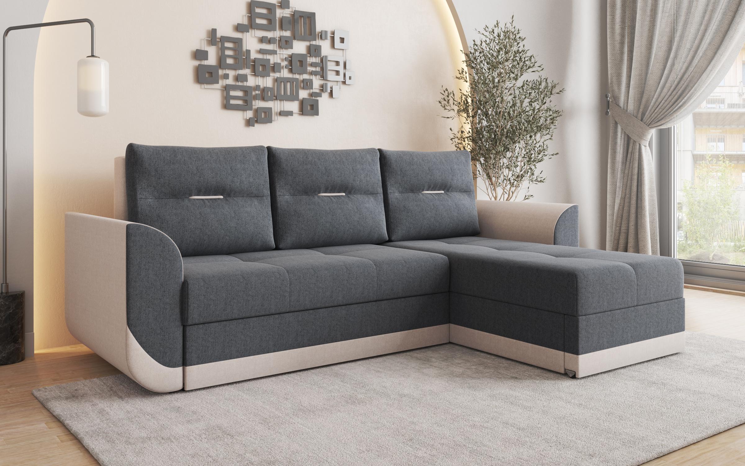 Coltar extensibil Sven, gri inchis + bej  3