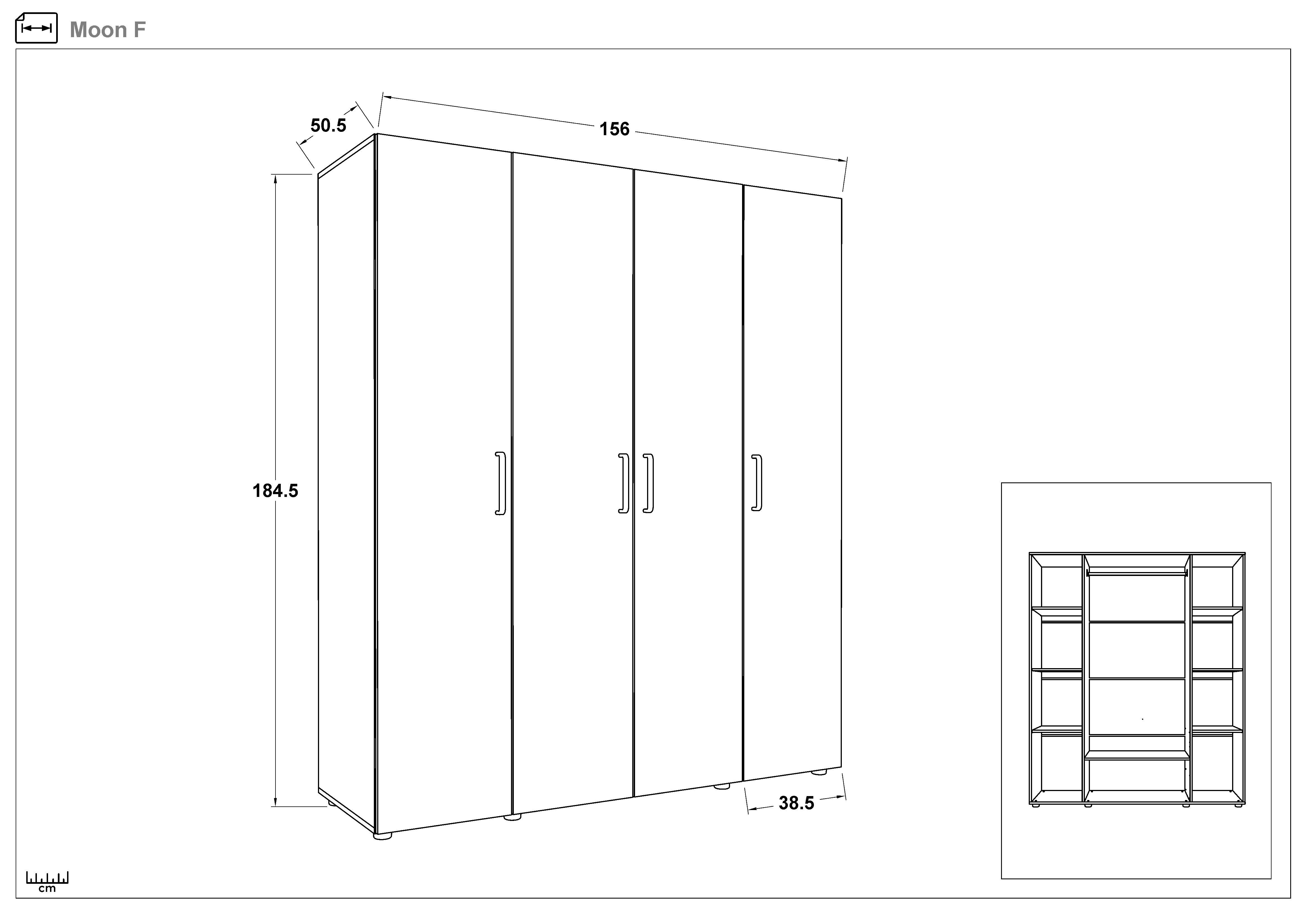 Dulap Moon, casmir + stejar antracit  2