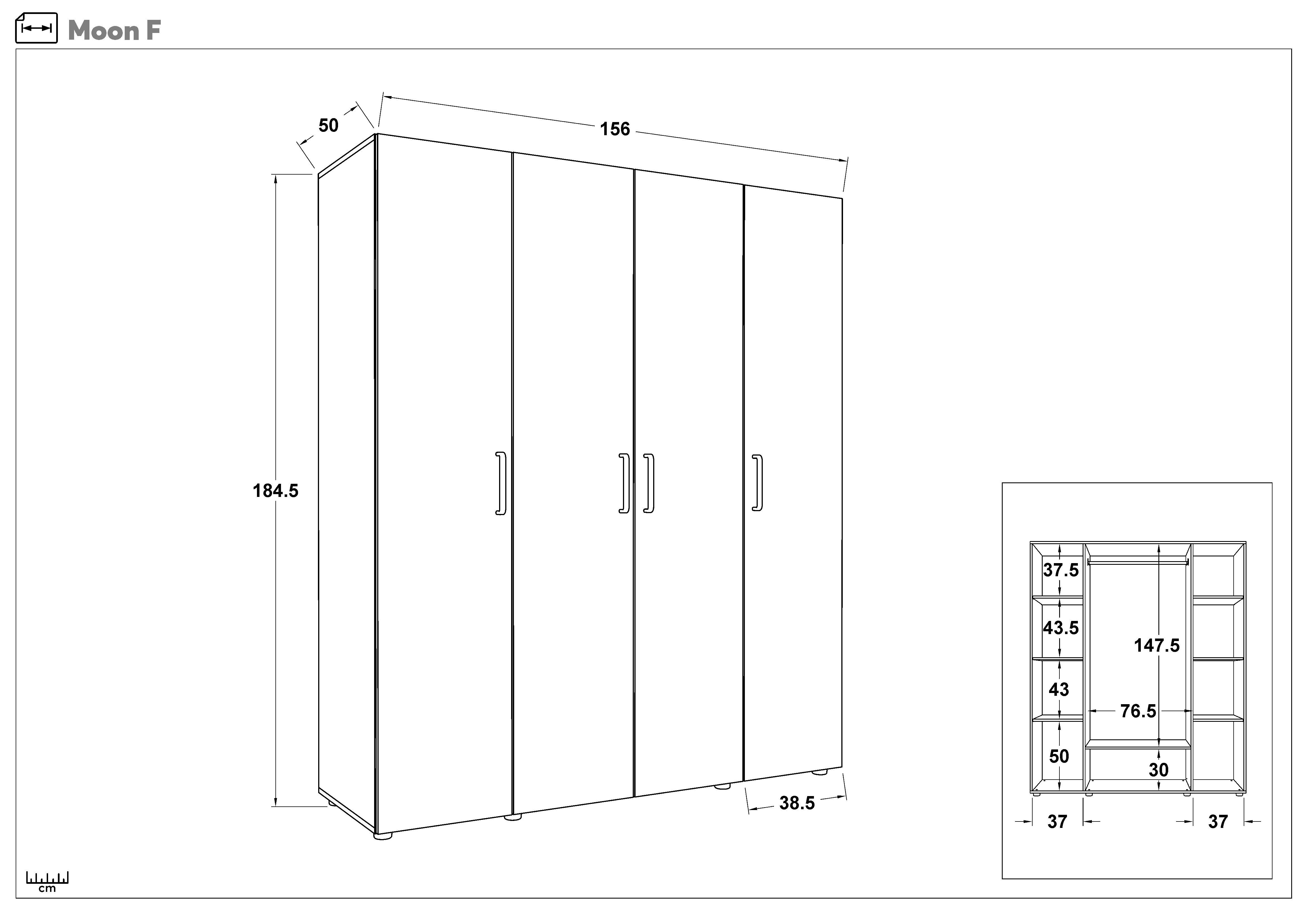 Dulap cu patru usi Moon, wenge  2