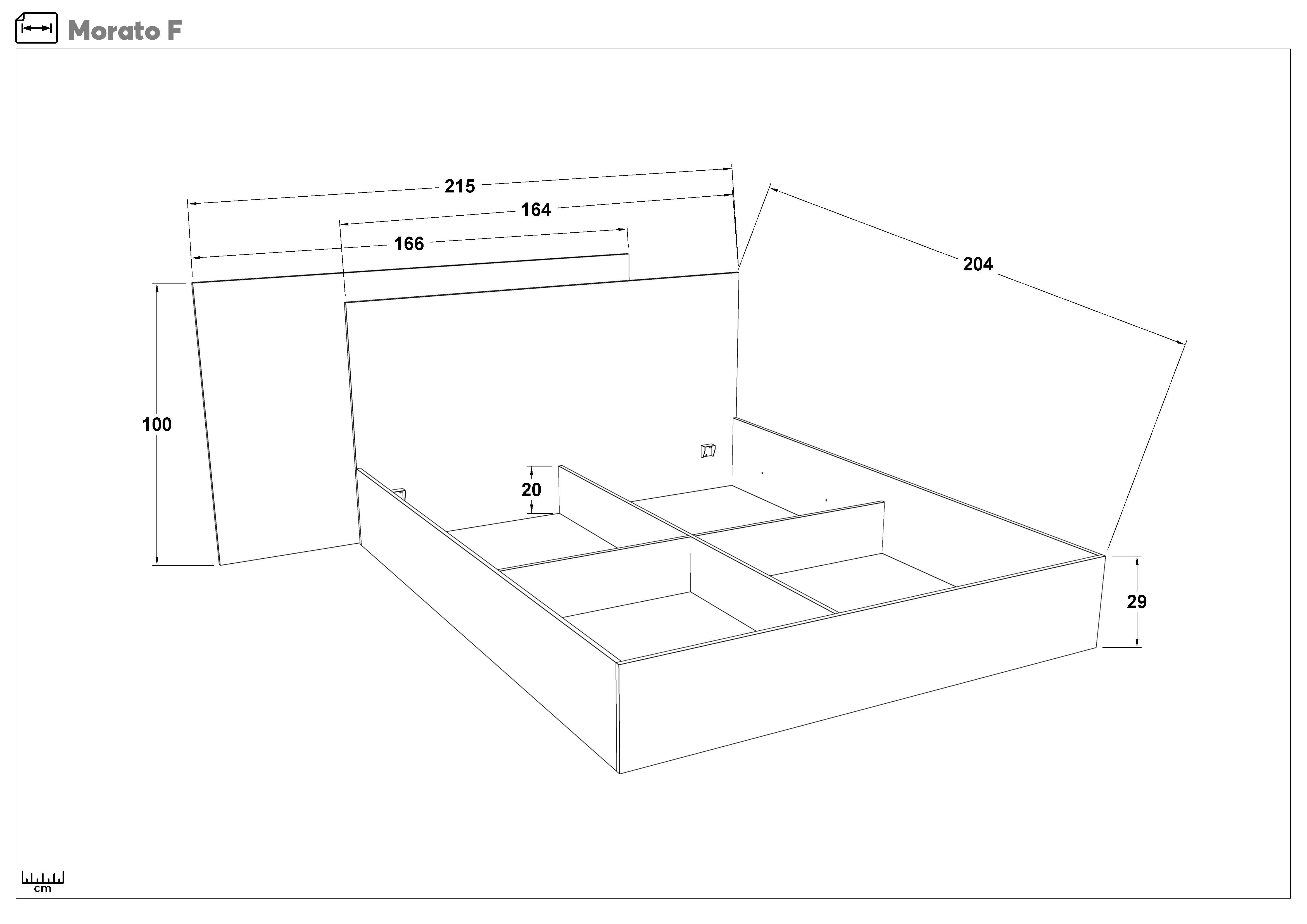 Set dormitor pentru saltea 160/200 + iluminare LED Morato, stejar evoc + Magma  2