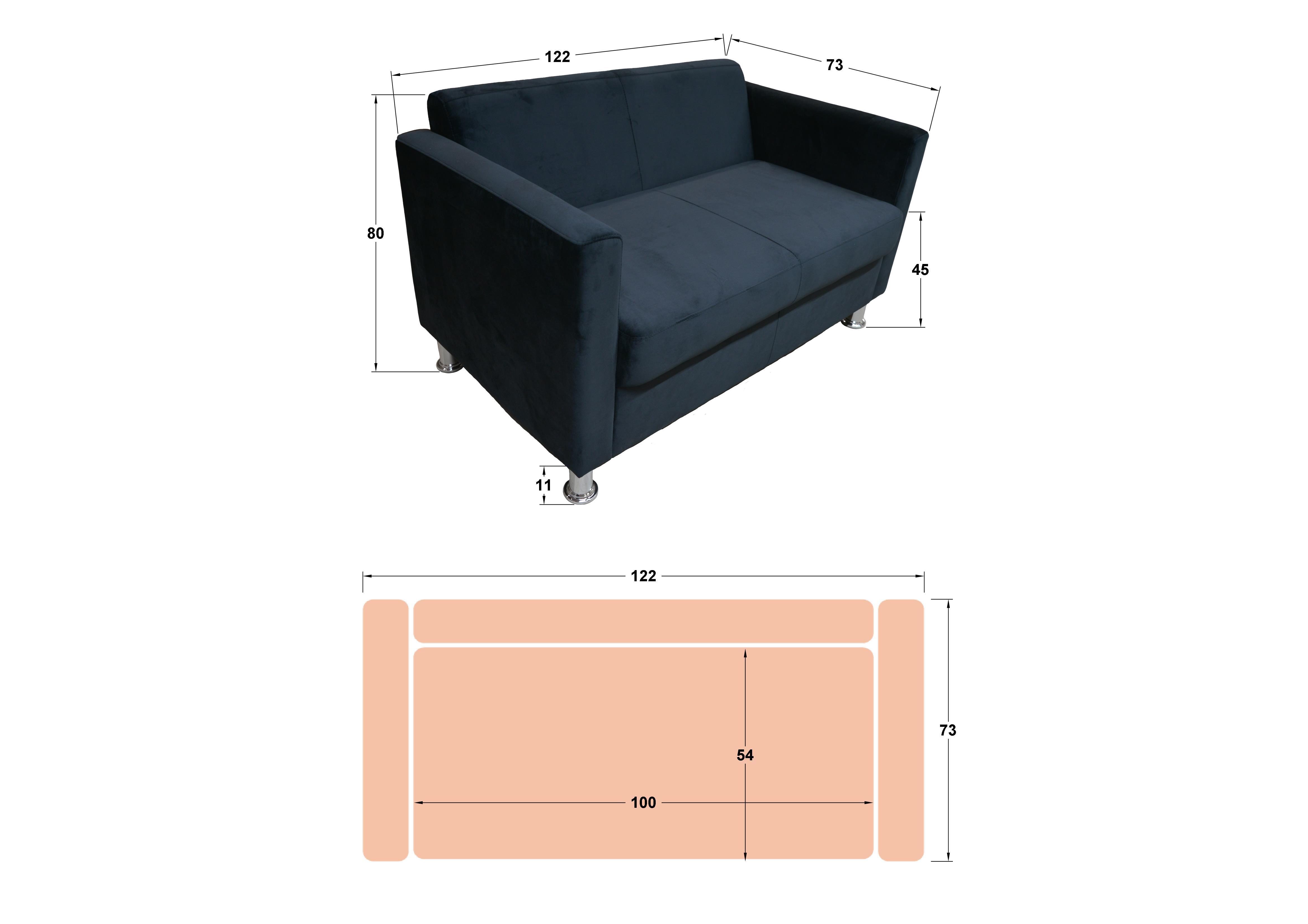 Canapea 2 locuri Moti, antracit  2