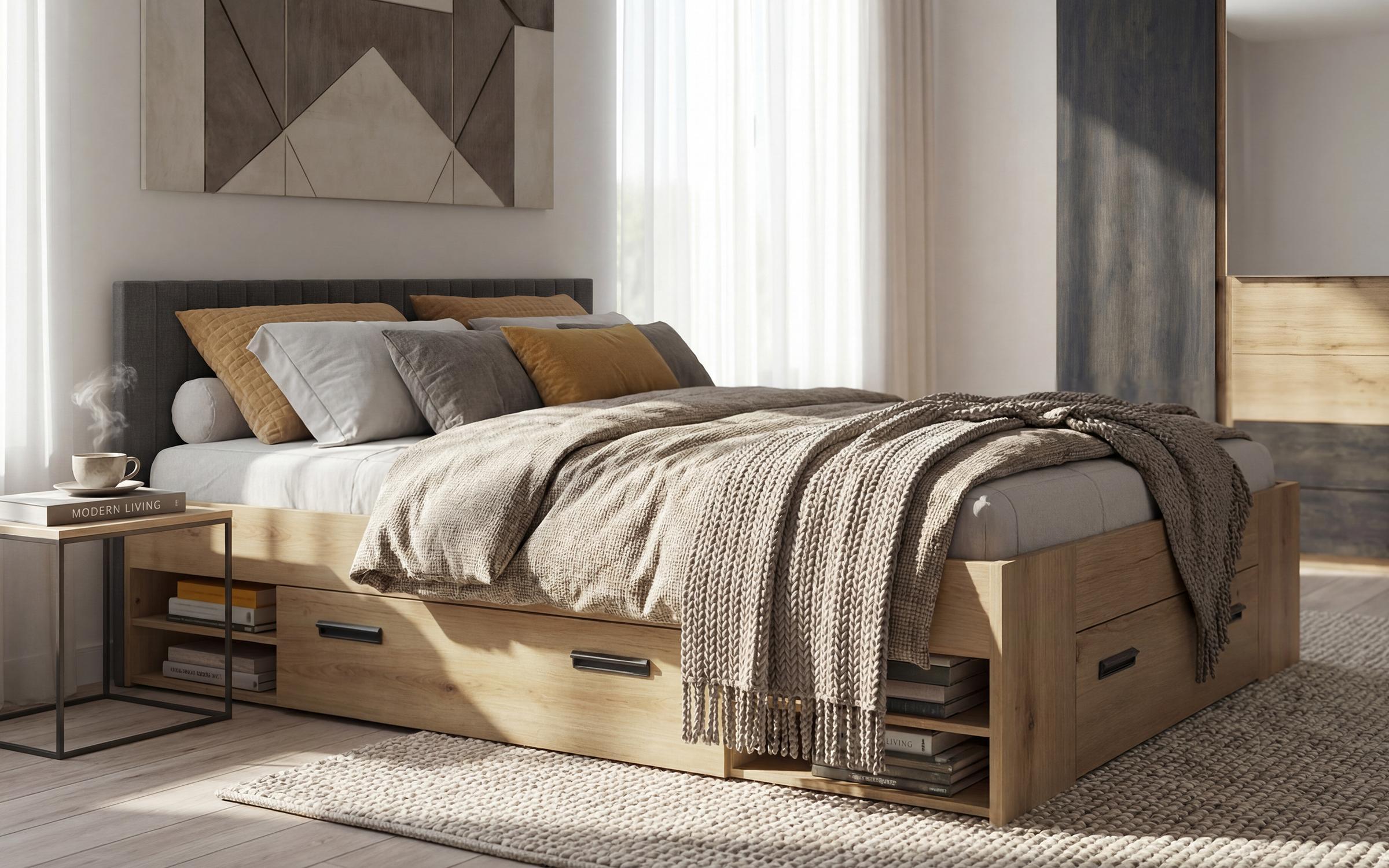 Спальный гарнитур под матрас 160/200 Навара, дуб эвок + магма  4