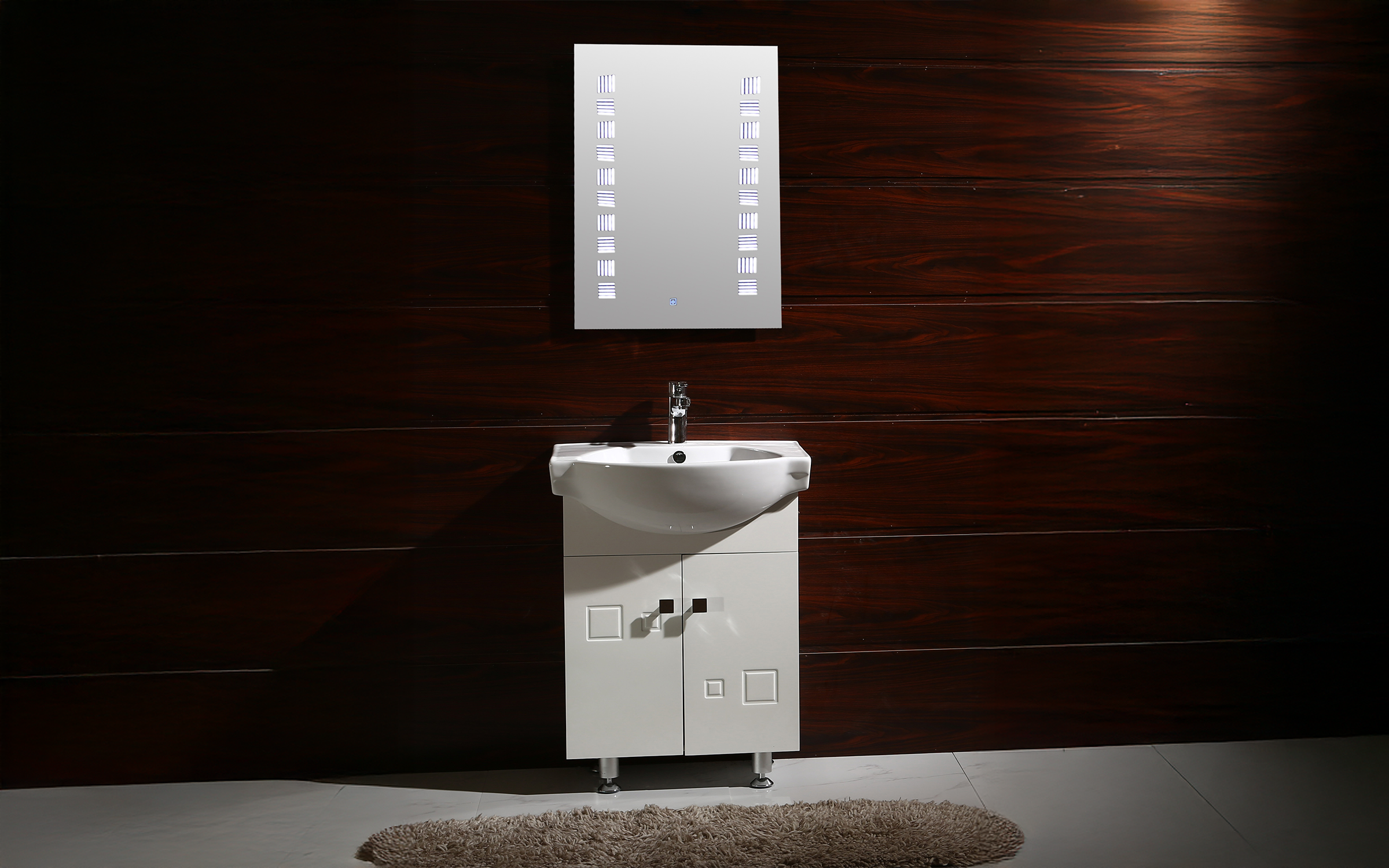 Dulap PVC pentru baie cu chiuveta PVC ICP6080 Dulap PVC pentru baie cu chiuveta, alb  3