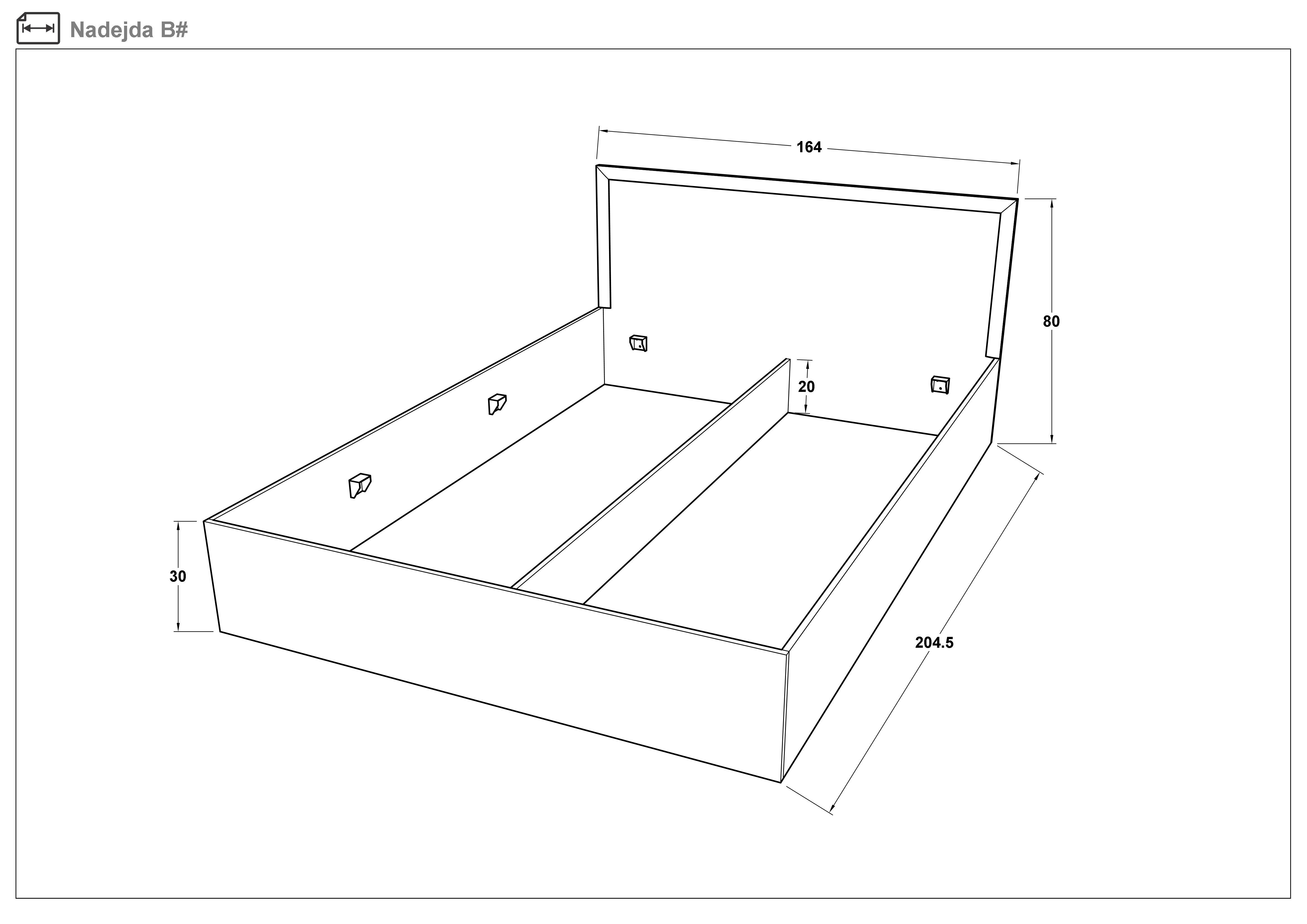 Set dormitor 160/200 Monterey + saltea, beton + shagreen alb  7