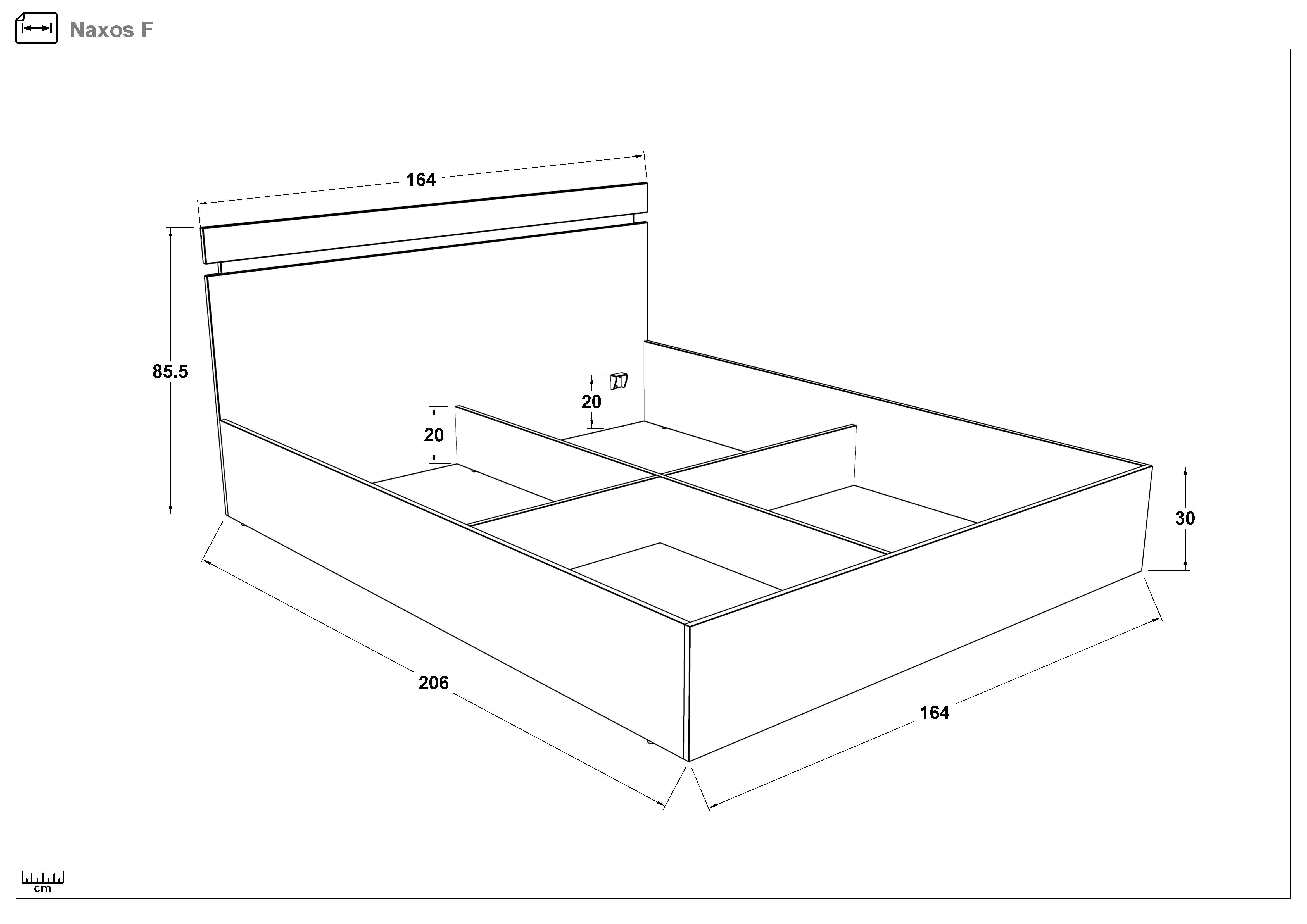 Set dormitor 160/200 Naxos, stejar evoc + Magma  2