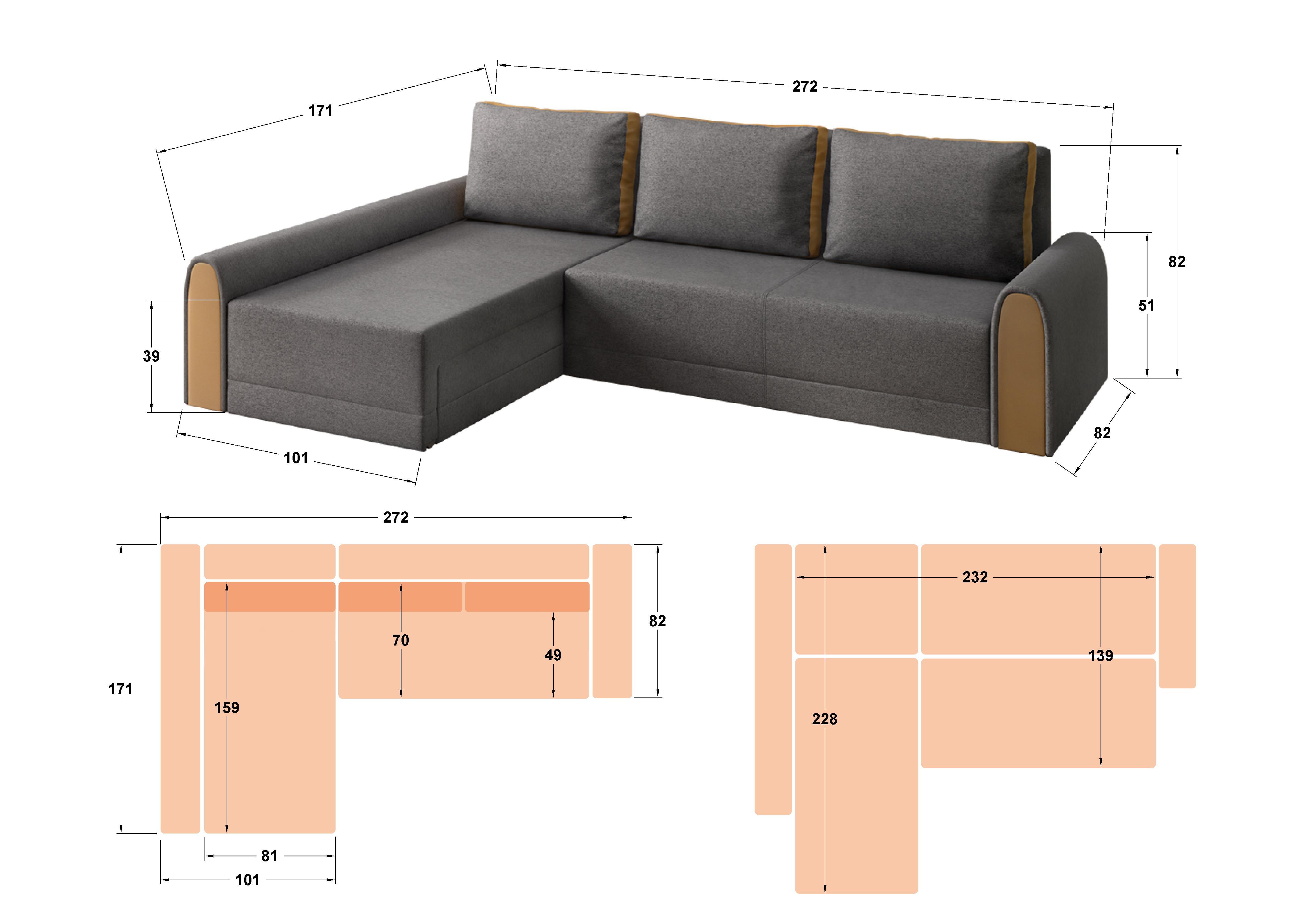 Coltar extensibil Noran, maro + piele maro  2