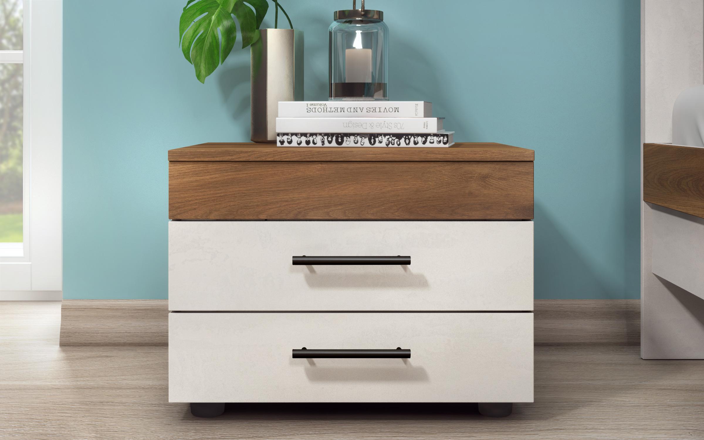 Noptiera Credo, stejar coniac + Silk  2