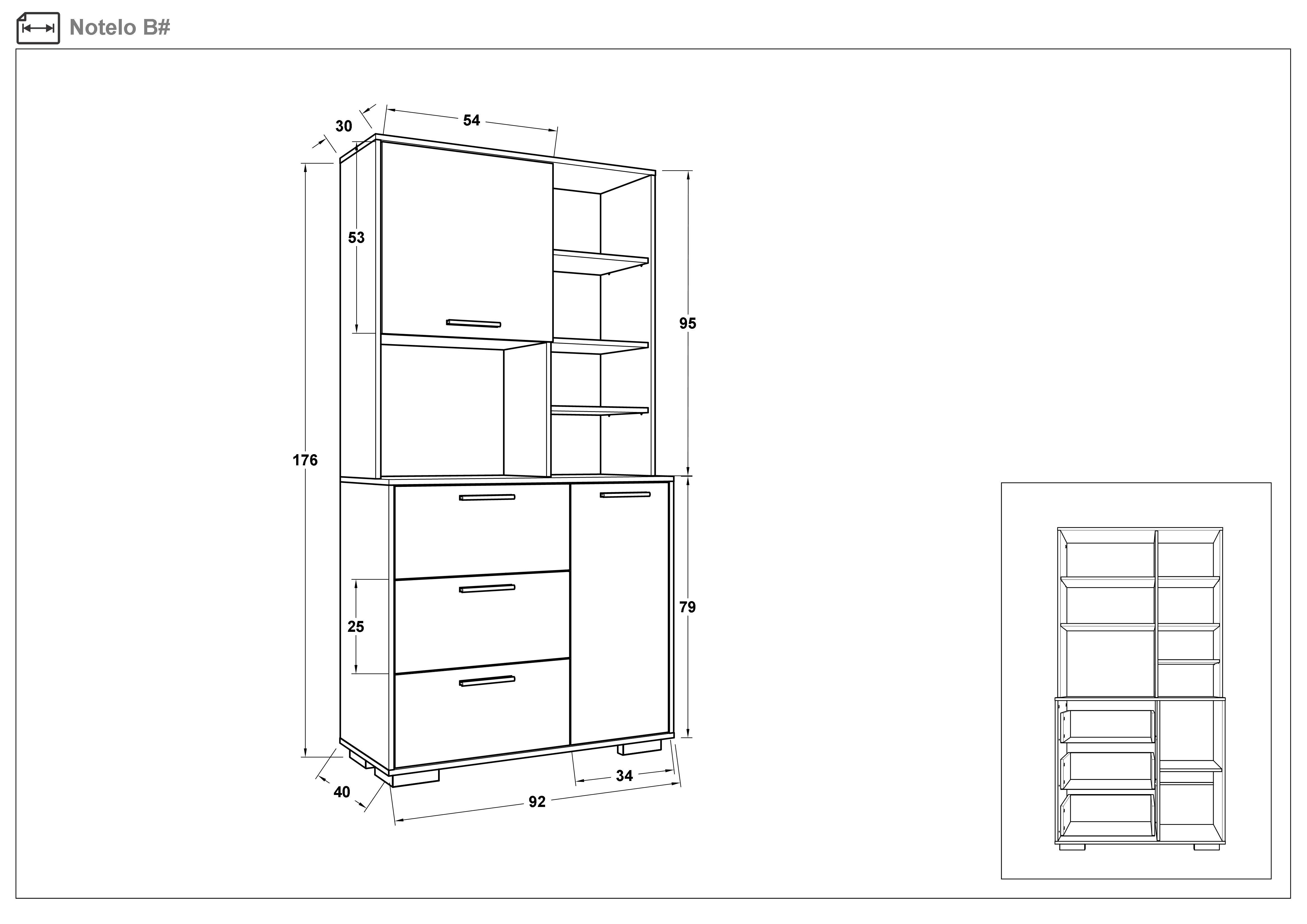 Comoda Notelo, stejar scandinav deschis + marmura Tunis  2