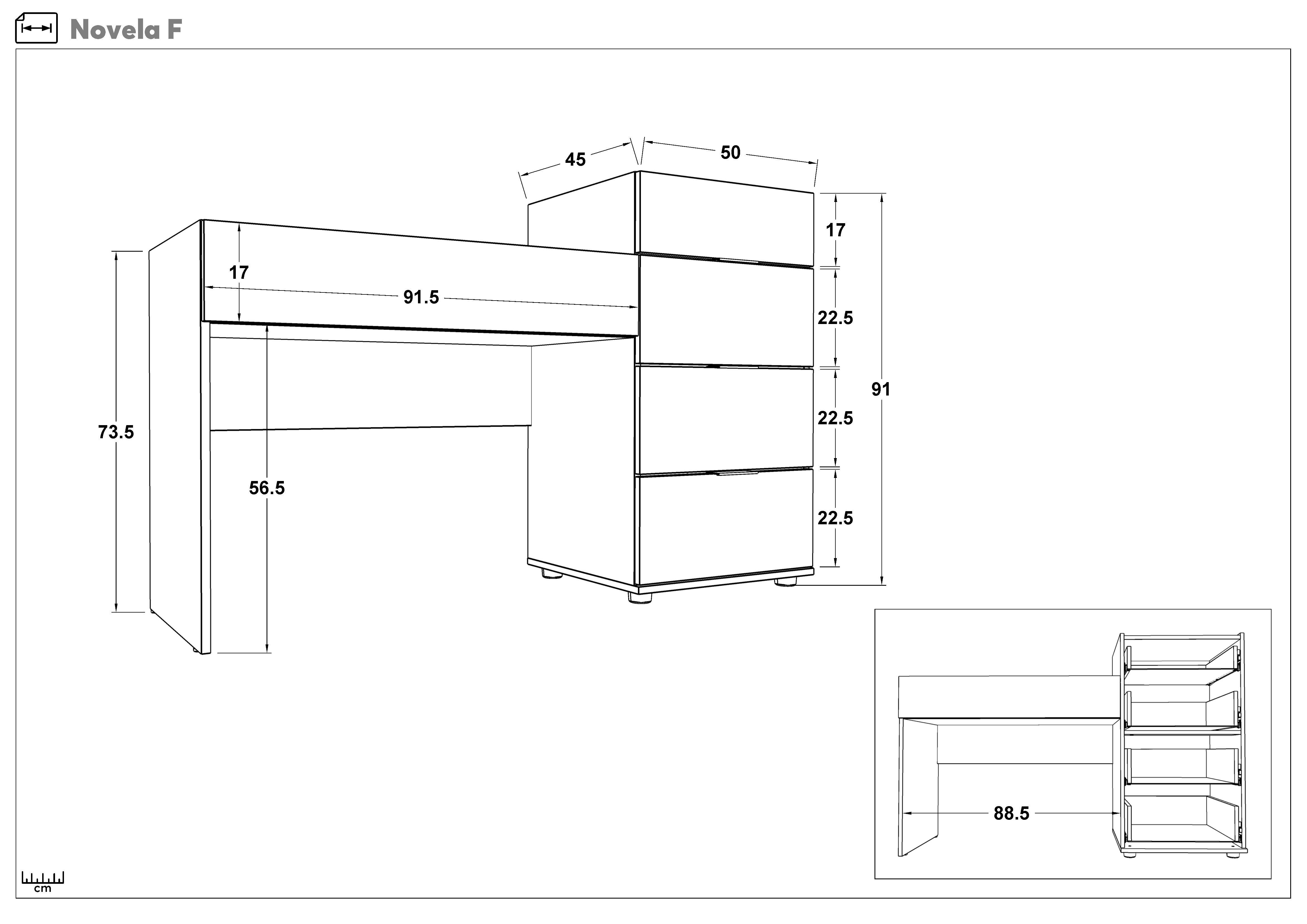 Set dormitor 160/200 cu incarcator wireless pentru telefon Novela + saltea, stejar antracit + casmir  6