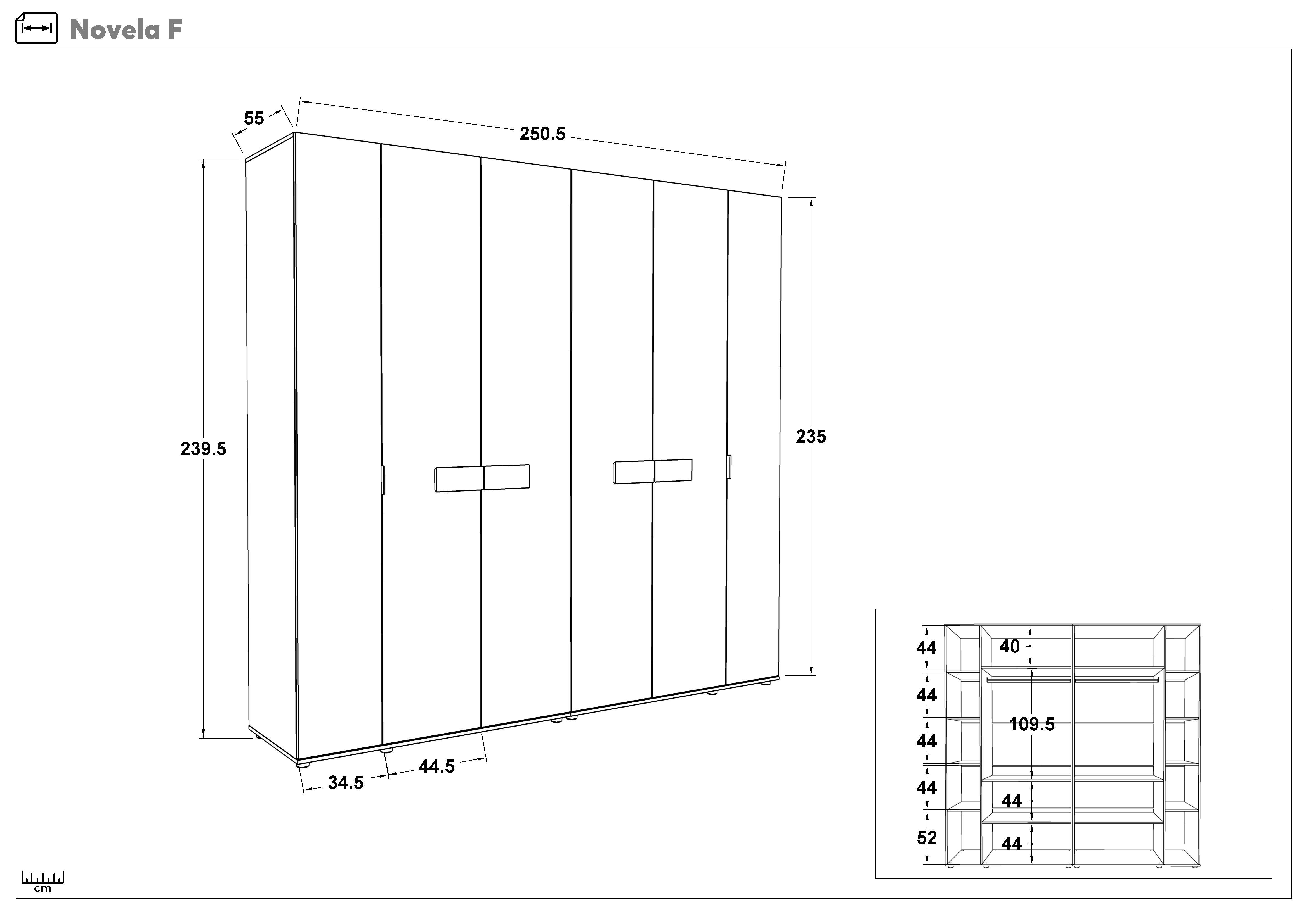 Set dormitor 160/200 cu incarcator wireless pentru telefon Novela + saltea, stejar antracit + casmir  3