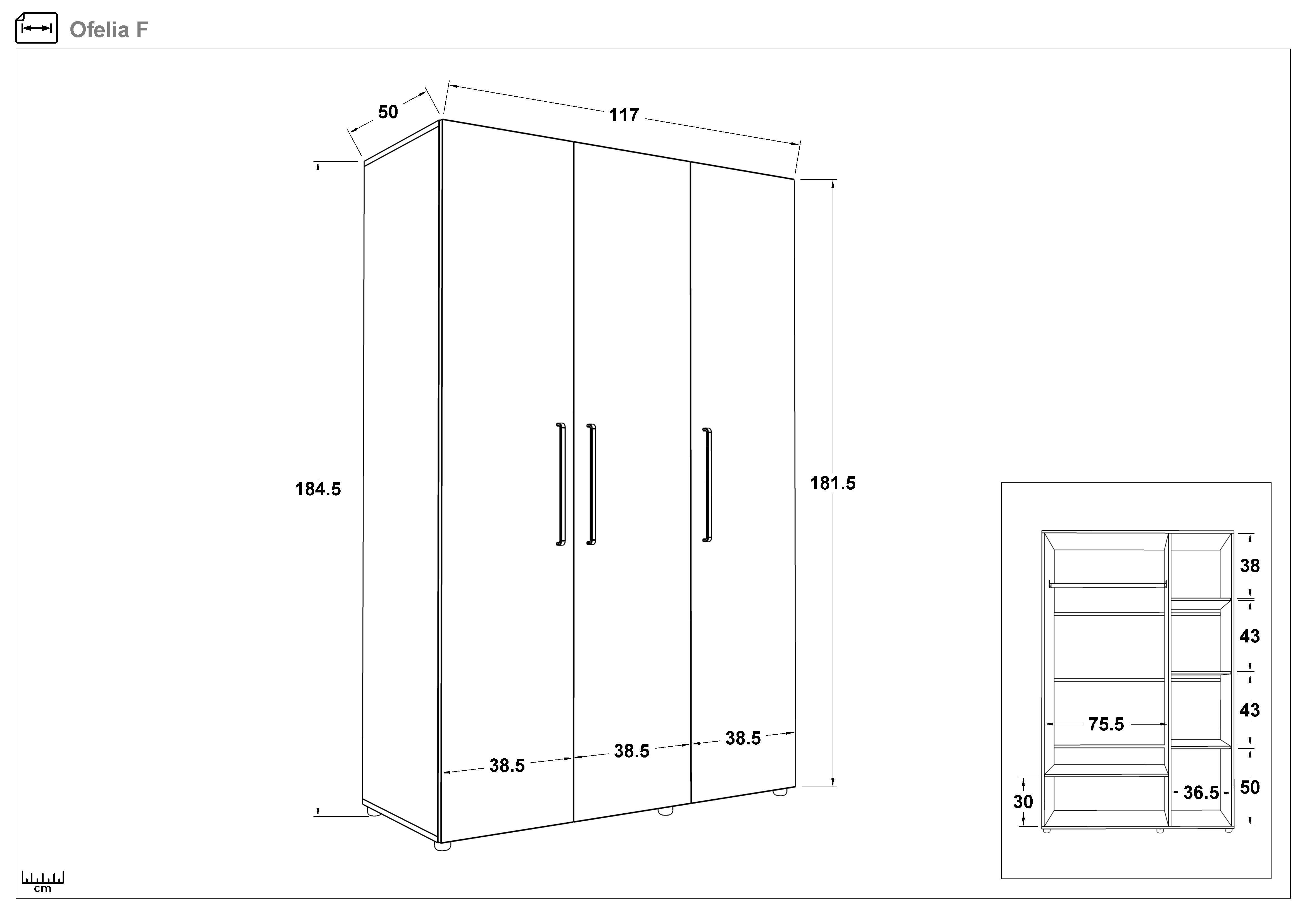 Dulap Ofelia, stejar scandinav deschis  2