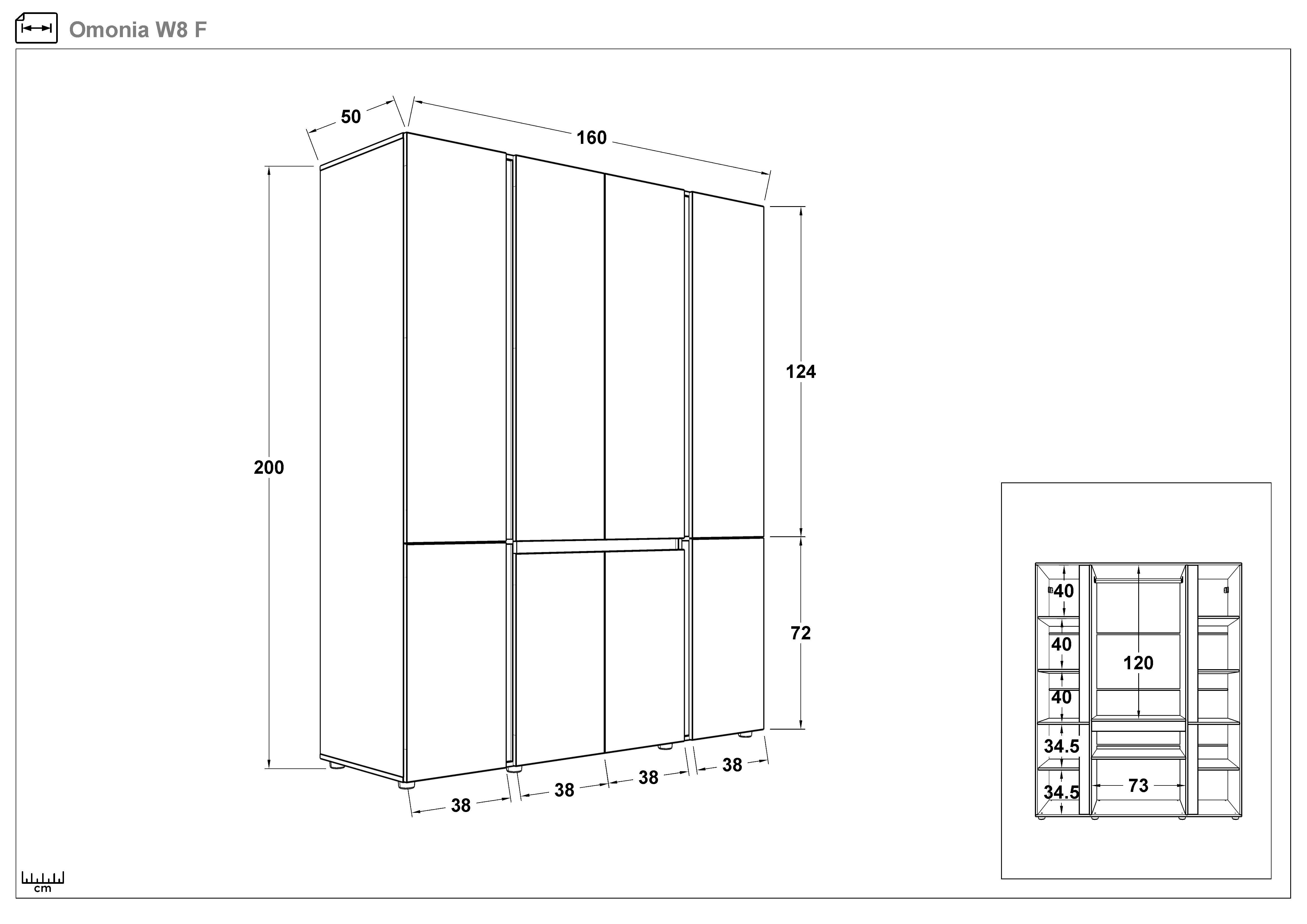Dulap Omonia, alb + stejar sonoma  2