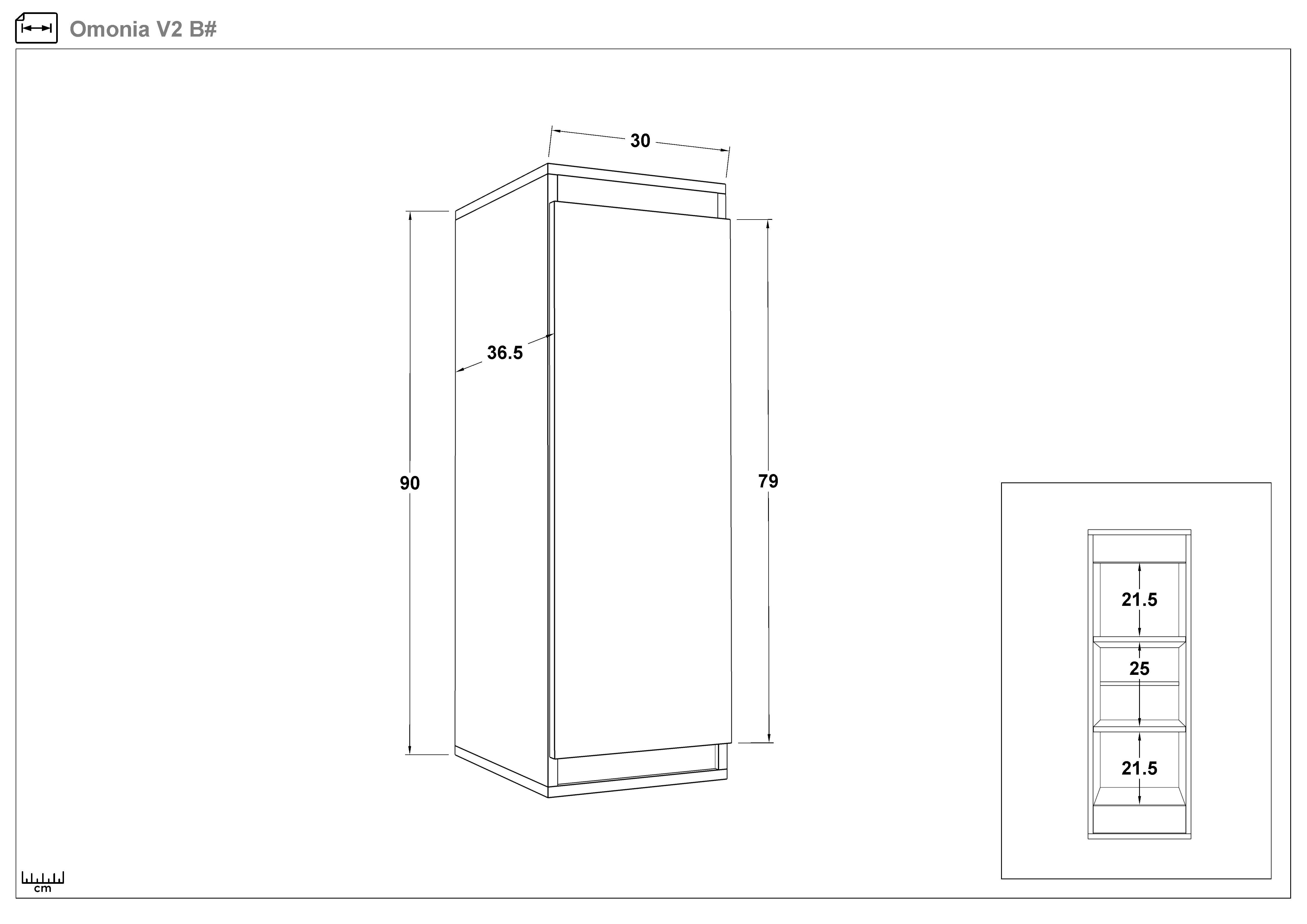 Set Dulap Omonia V1 + dulap Omonia V2, alb lucios + stejar sonoma  3