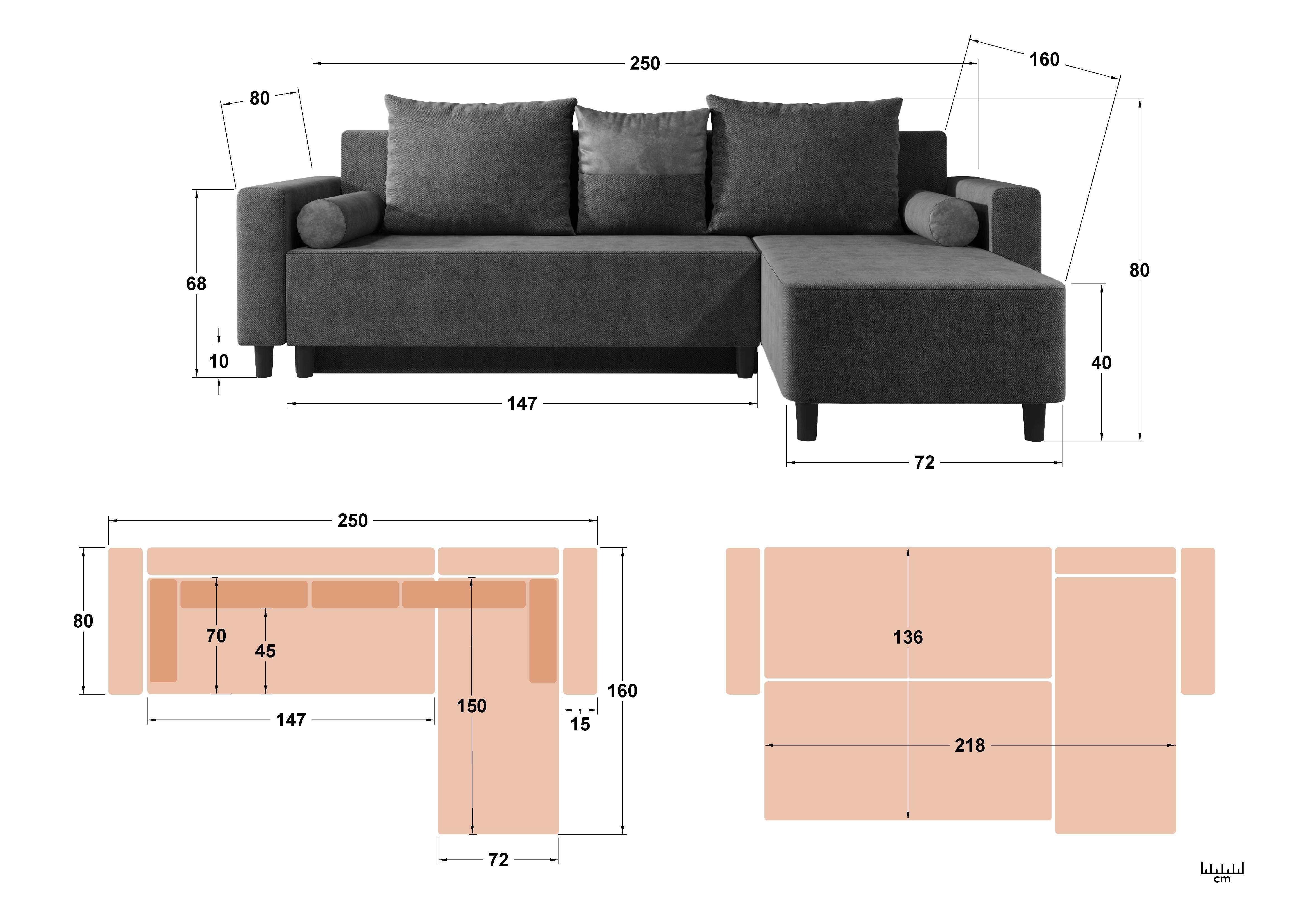 Coltar extensibil Oreon, gri + maro  2