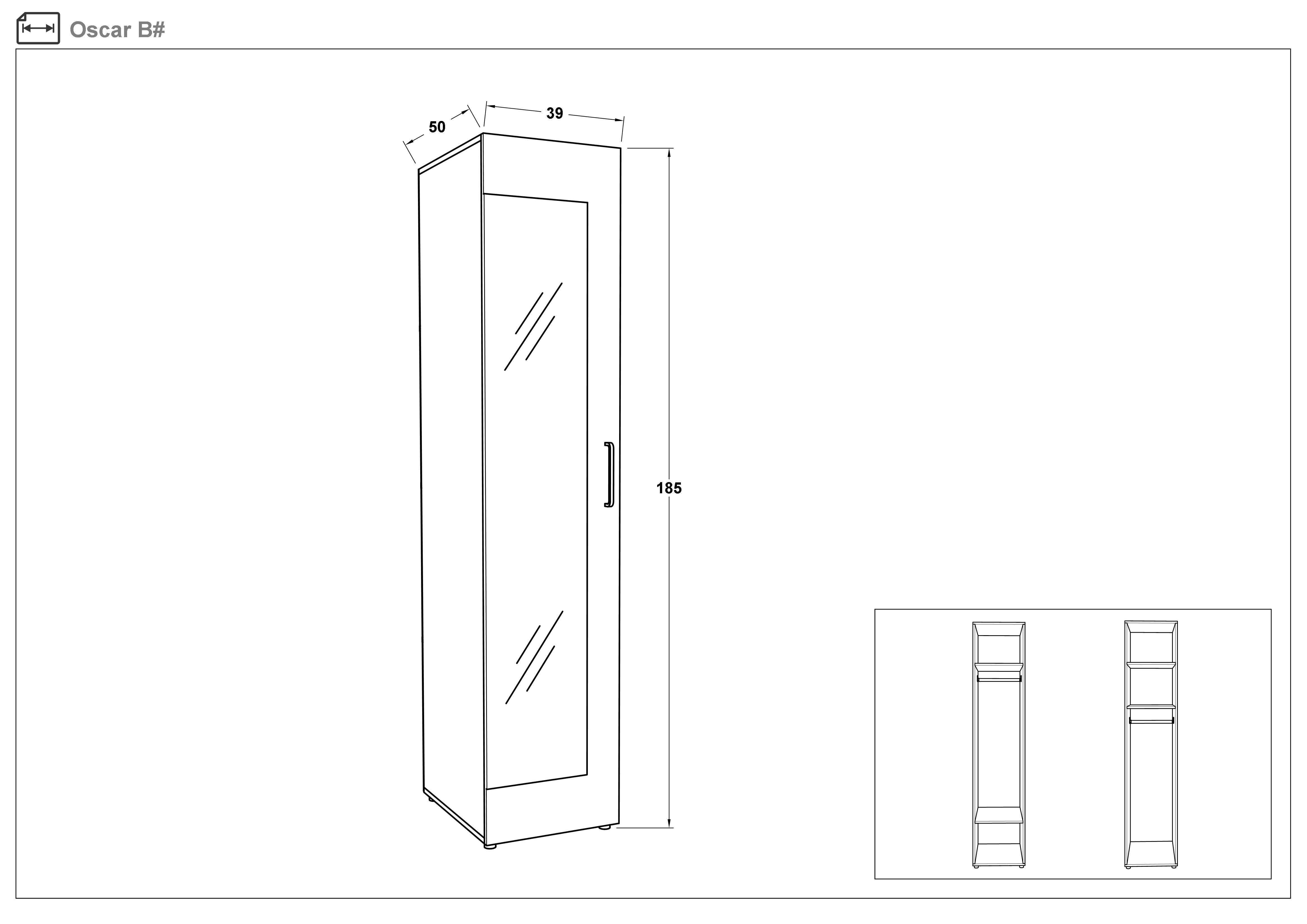 Dulap cu o usa Oscar, stejar sonoma  2