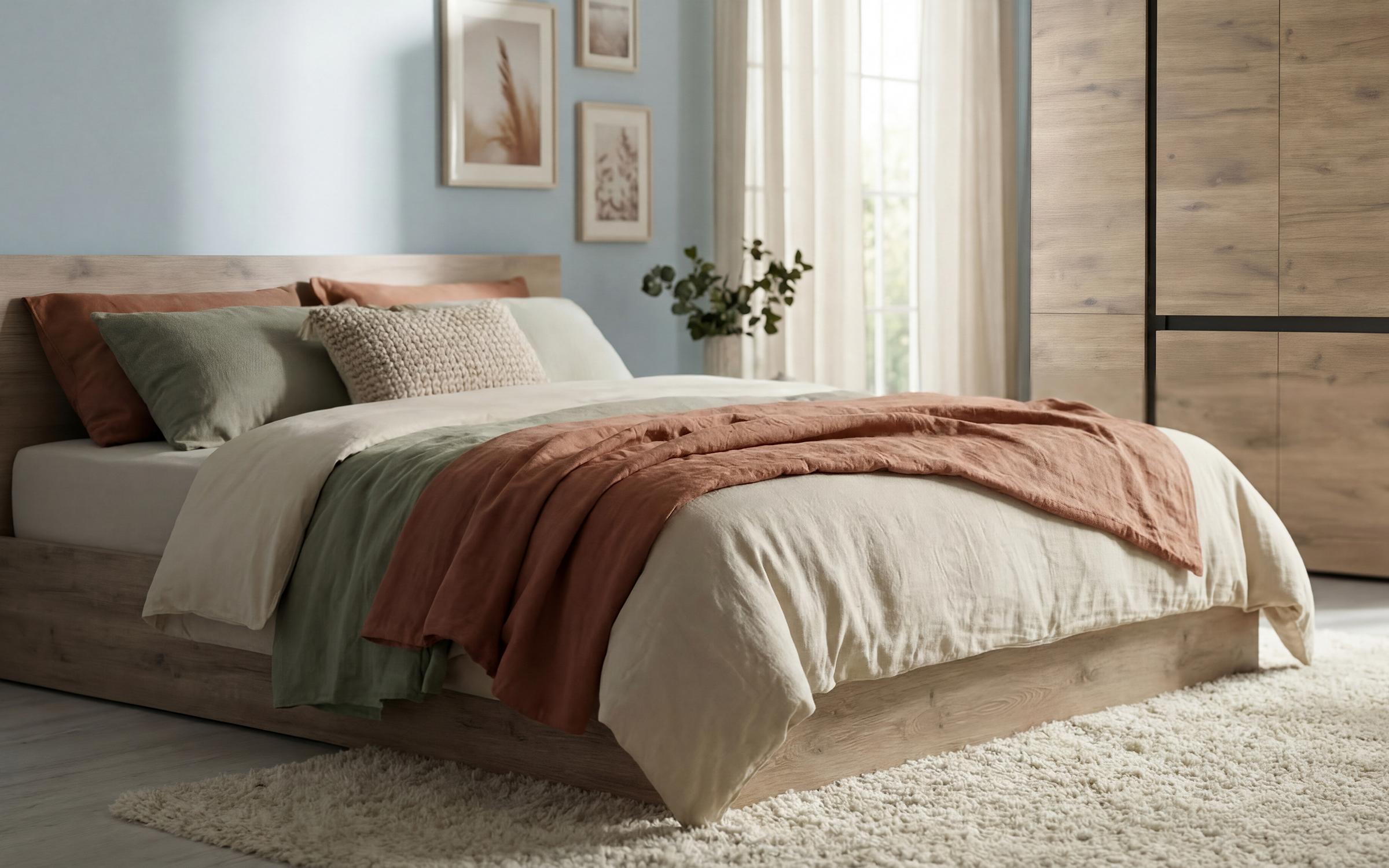 Set dormitor 180/200 Pandora, stejar scandinav deschis + antracit mat  6