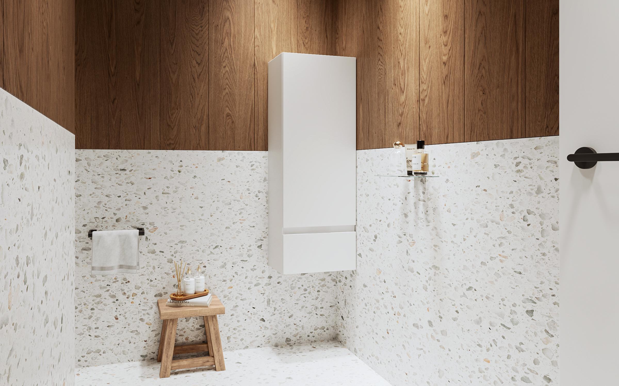 Dulap coloana PVC pentru baie, alb  1