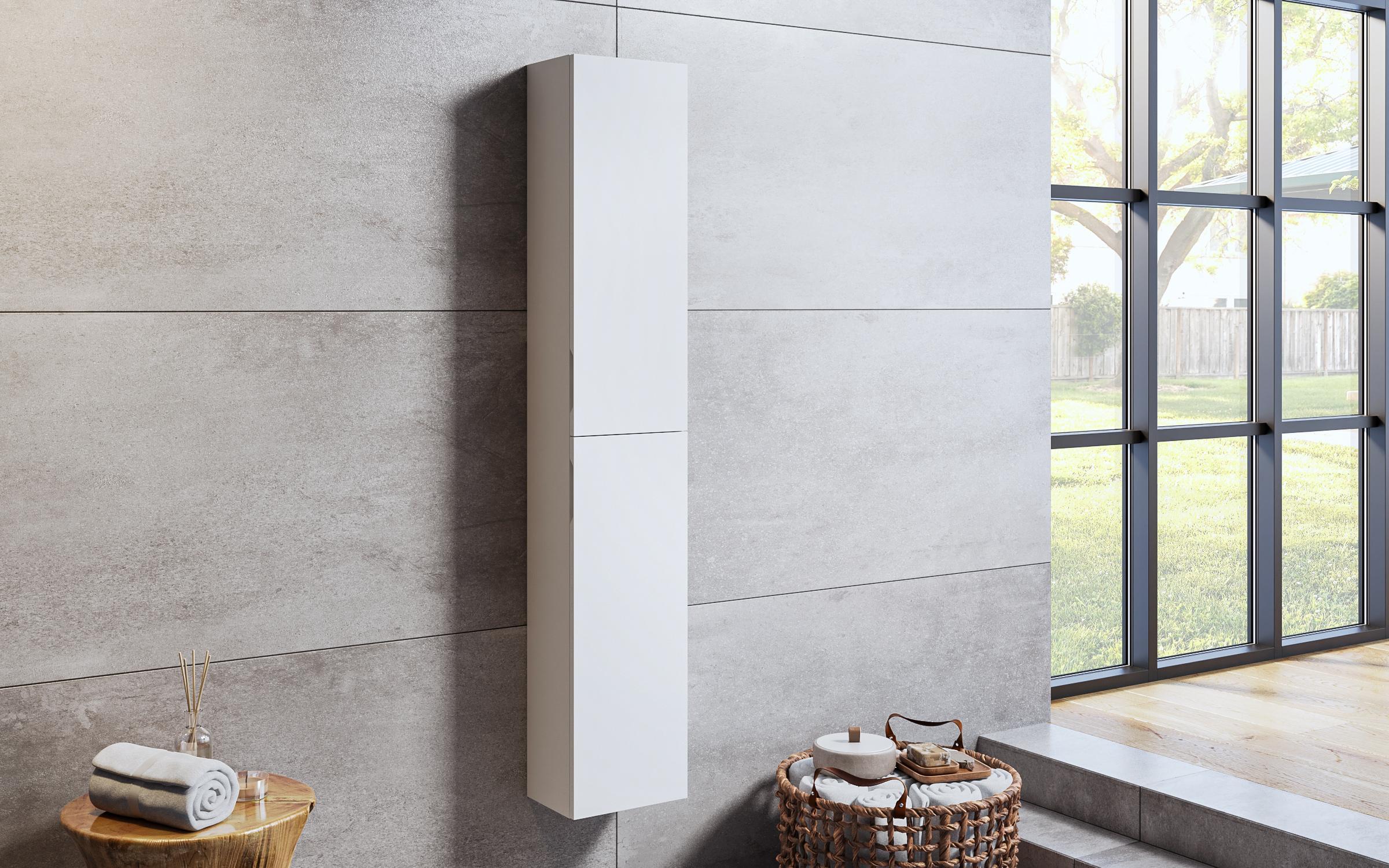 Dulap coloana PVC pentru baie, alb  1
