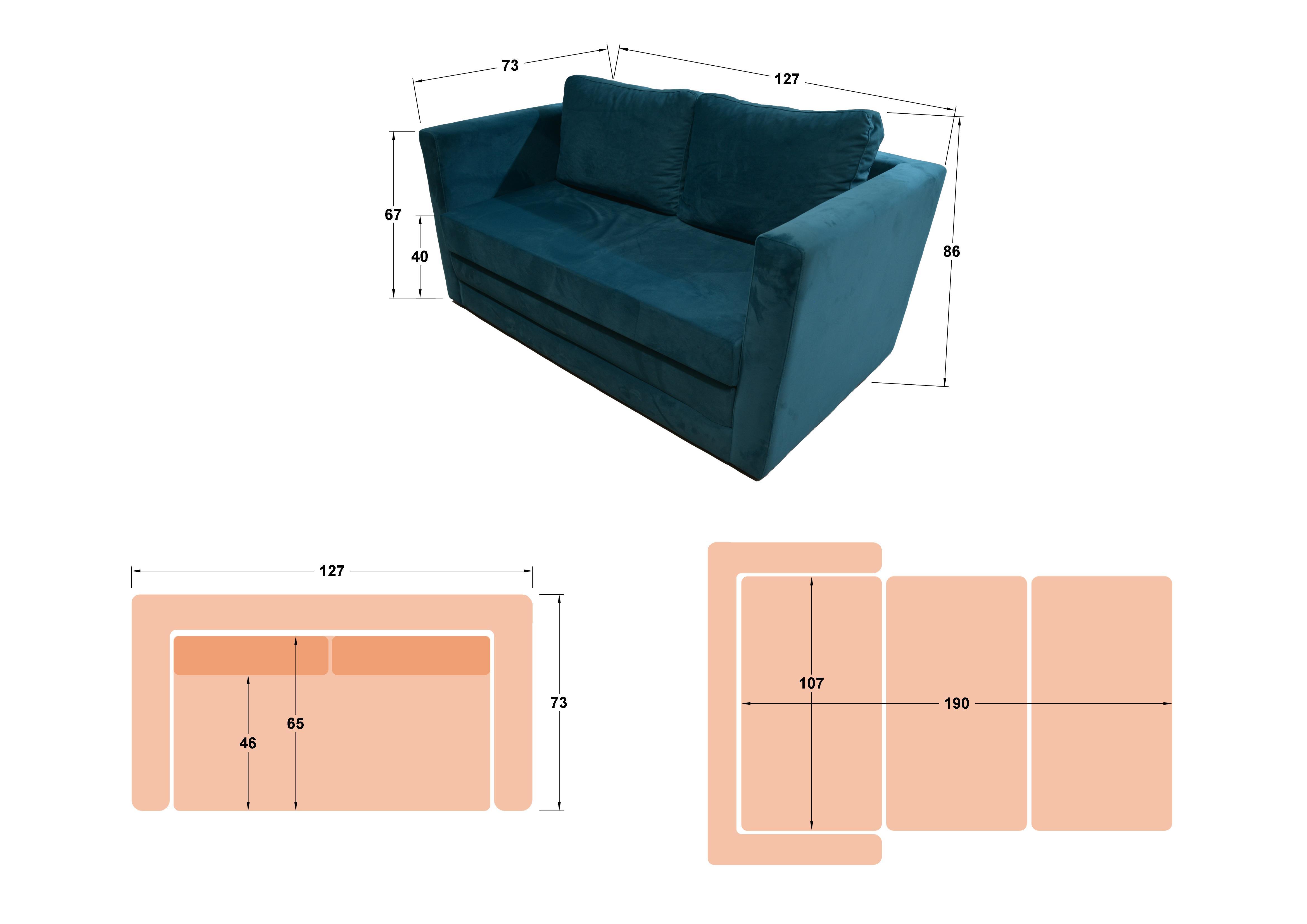 Canapea extensibila Pacific, maro  2