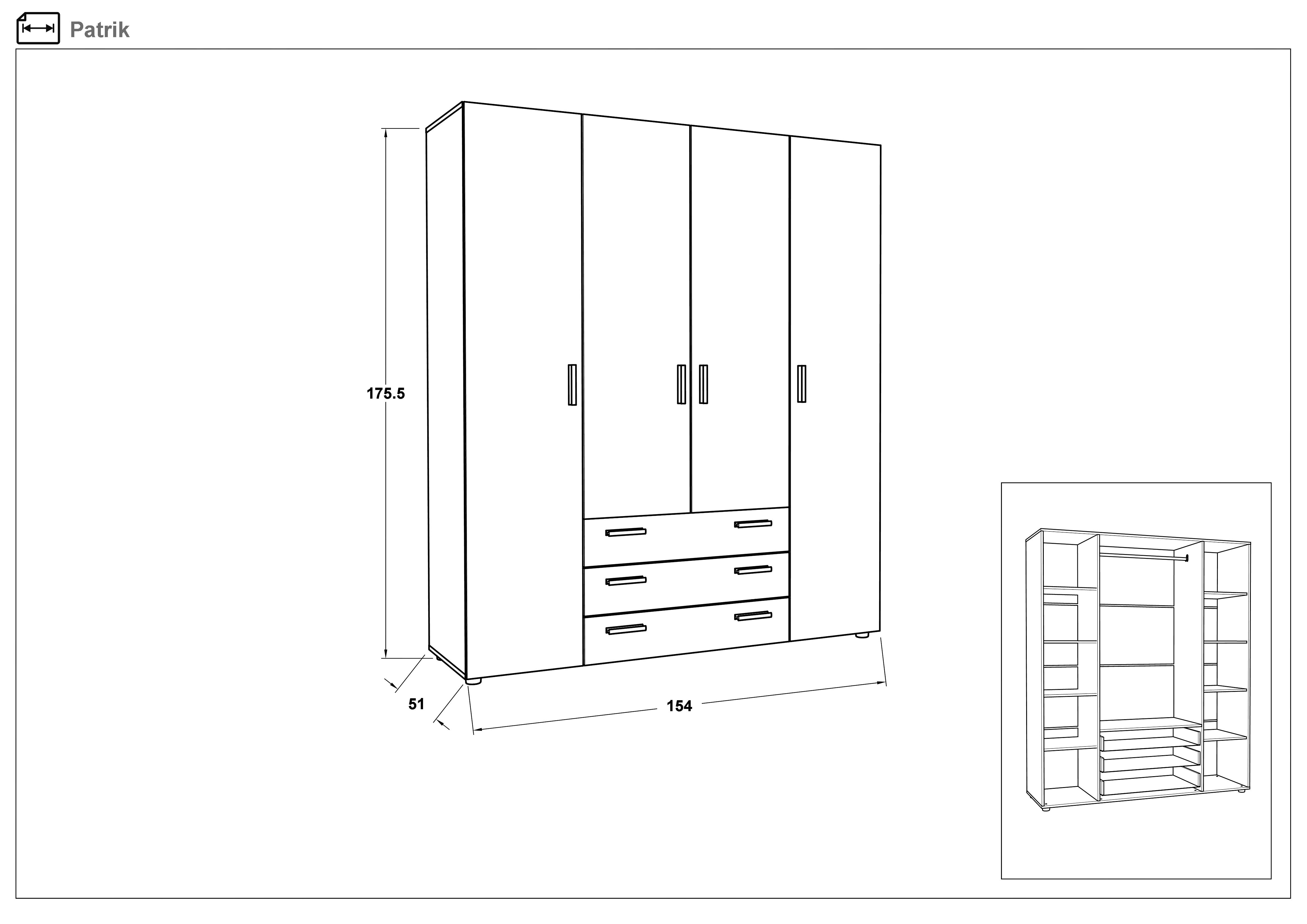 Dulap Patrick, stejar sonoma  2