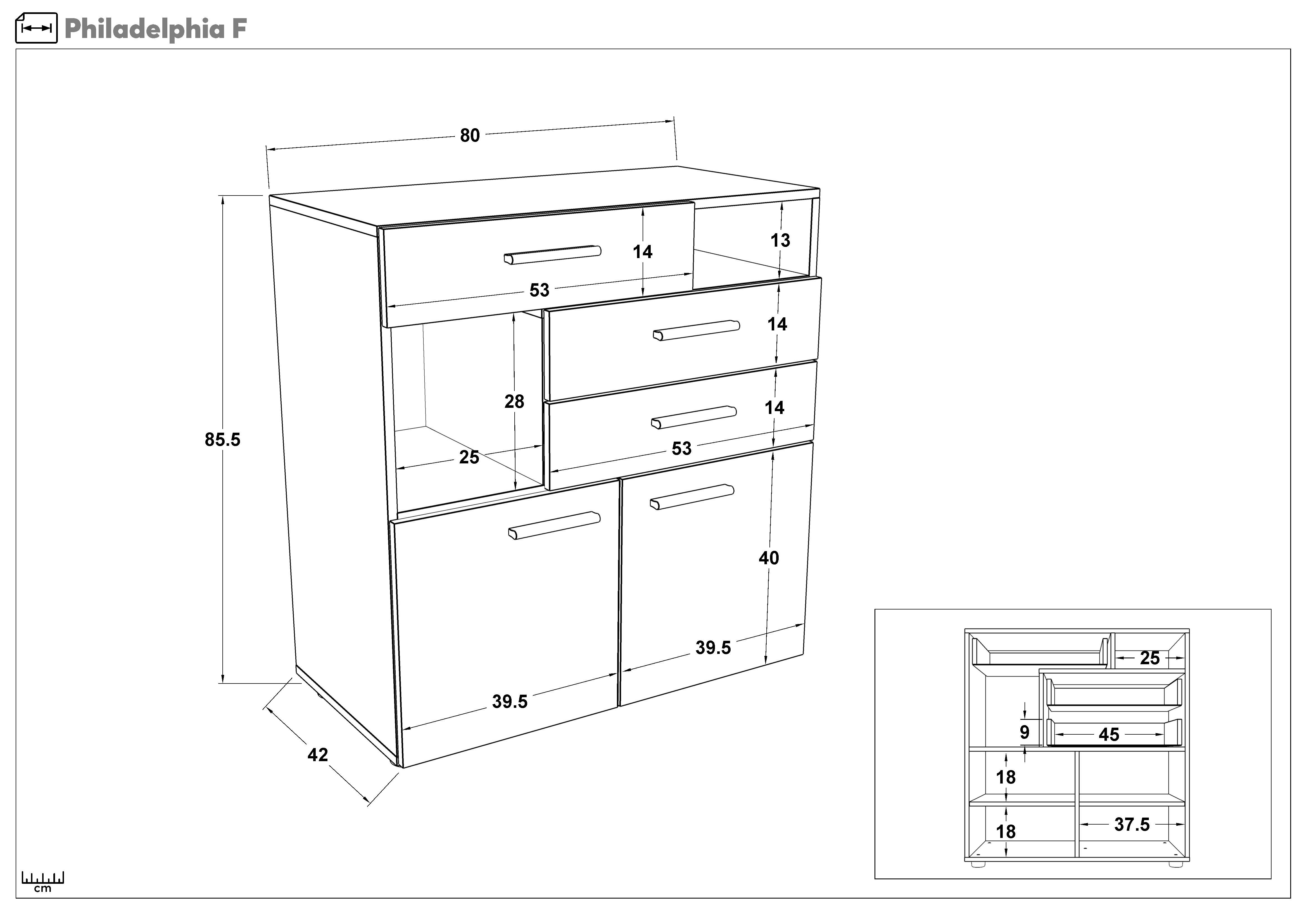 Set dormitor 160/200 Philadelphia + saltea, alb + cadiz  7