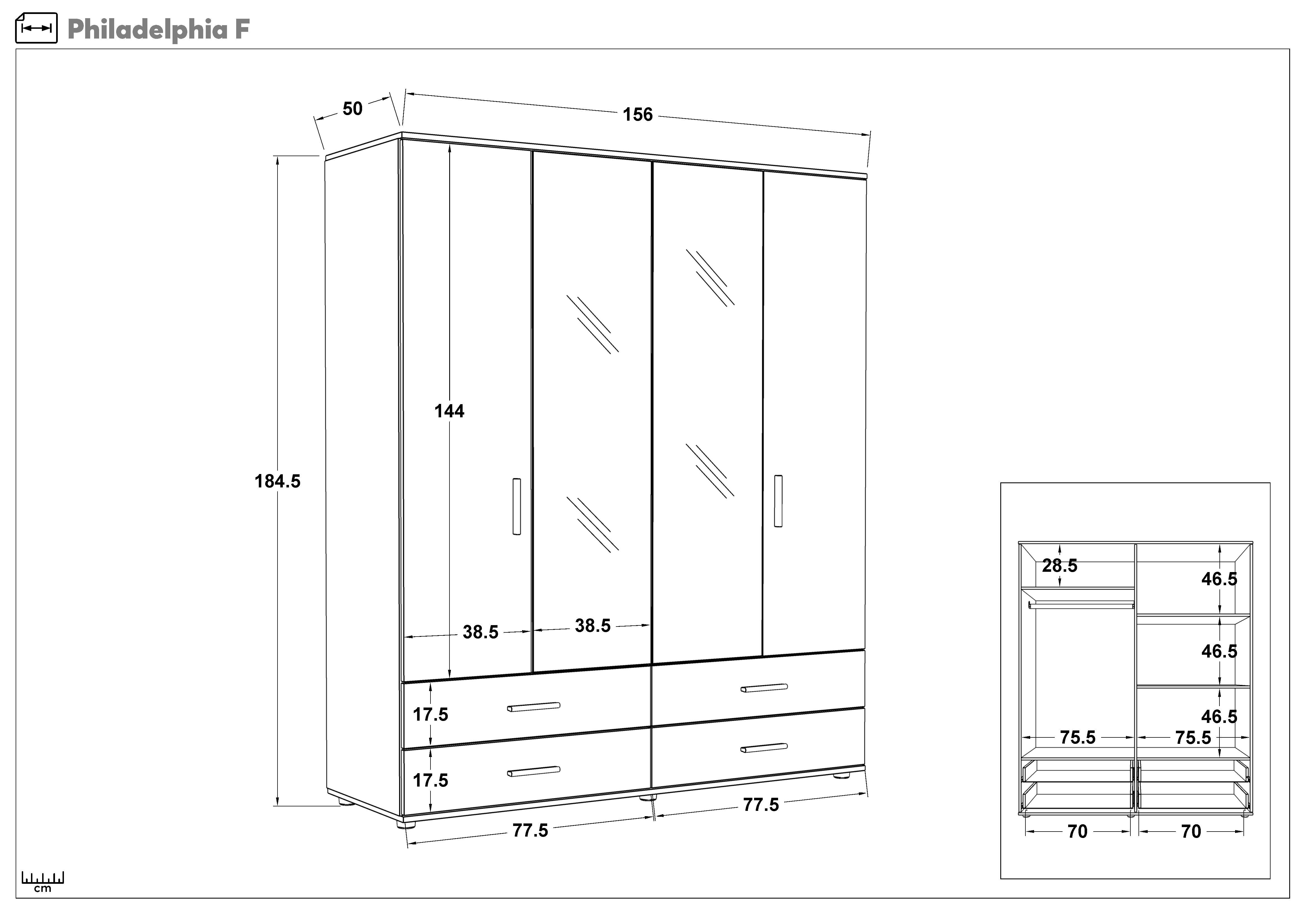 Set dormitor 160/200 Philadelphia,   5