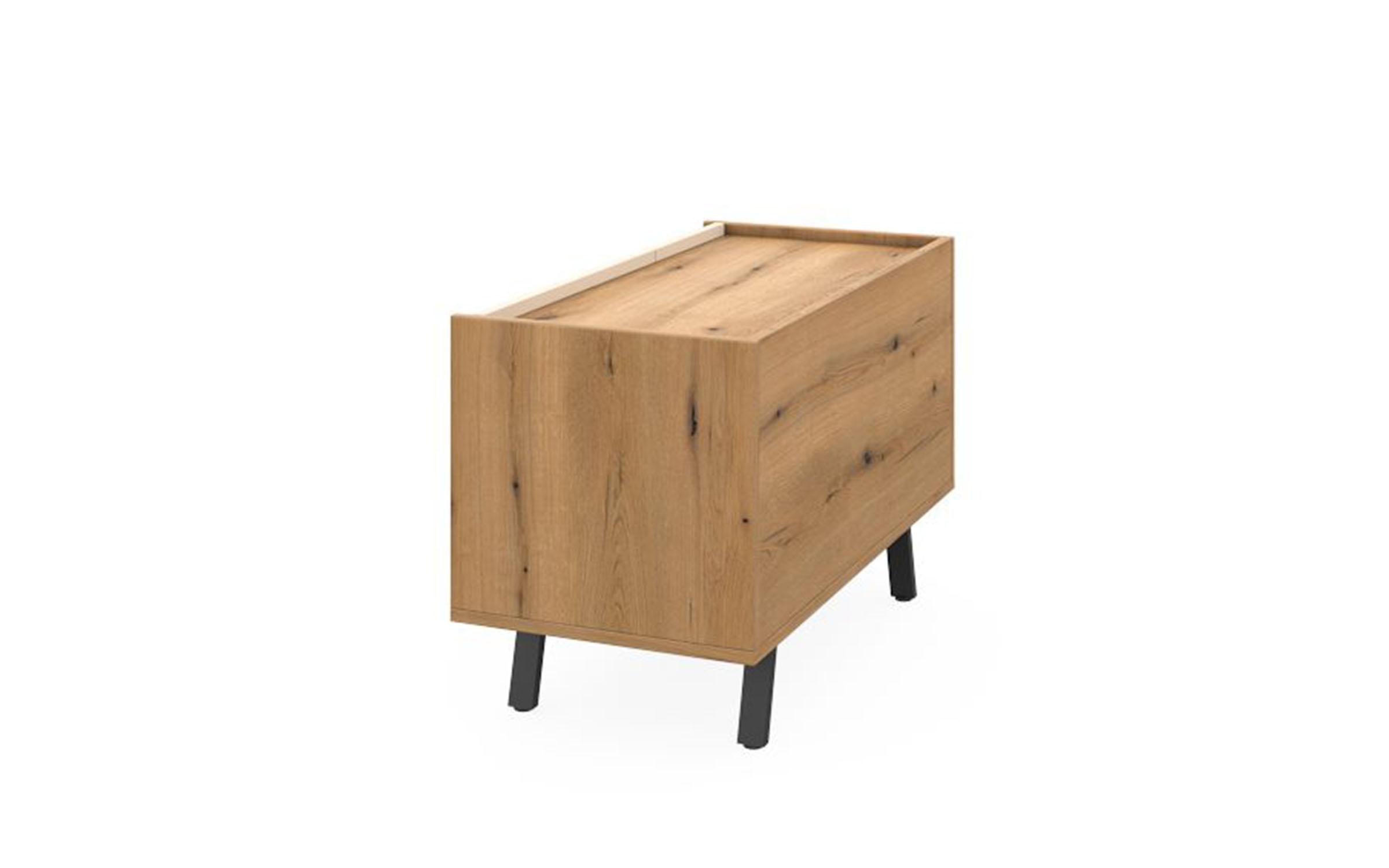 Dulap auxiliar de birou Tiron, stejar evoc + satin + negru  3